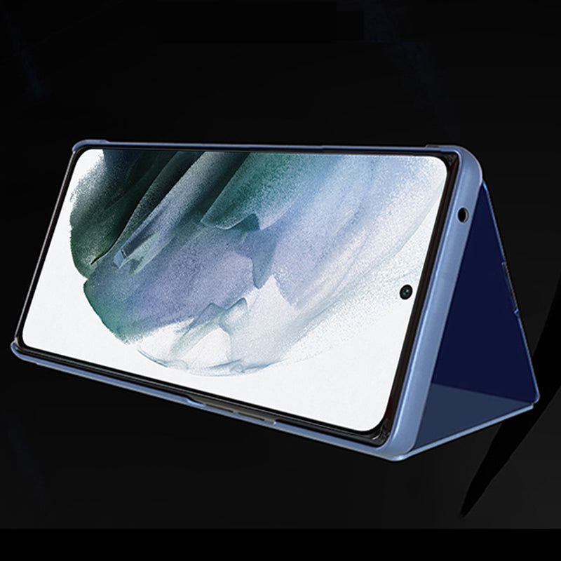 For Samsung Galaxy S24 Ultra Case Scratch-resistant View Window PU Leather Mobile Phone Cover - Purple / Blue