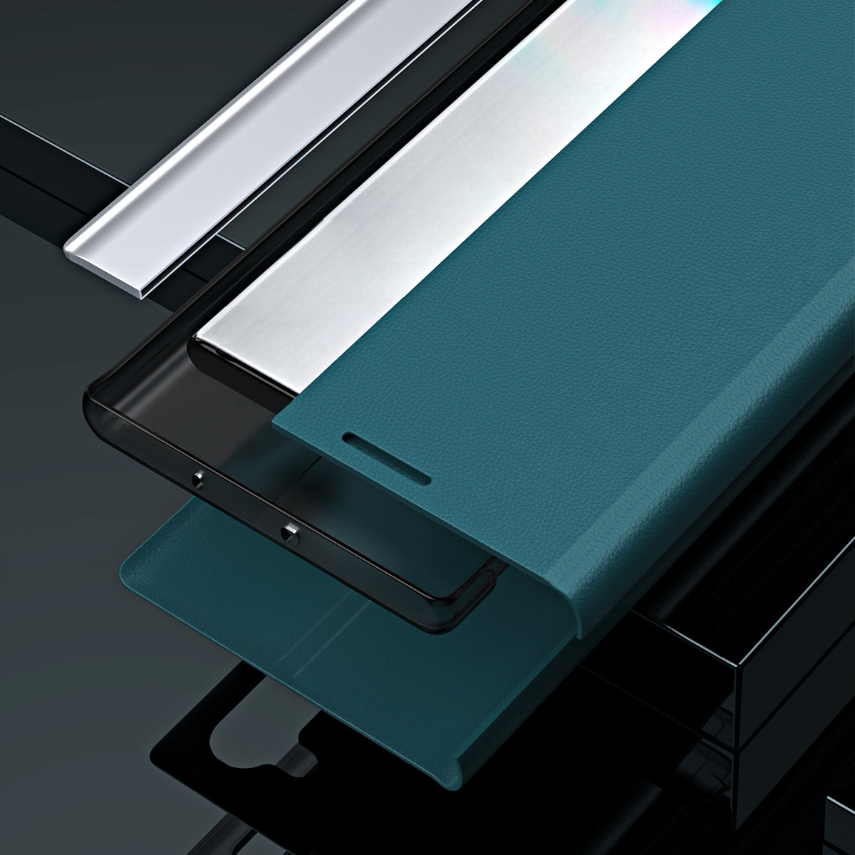 For Samsung Galaxy S24 Ultra Case Anti-scratch Leather Electroplating Stand Phone Cover - Sapphire