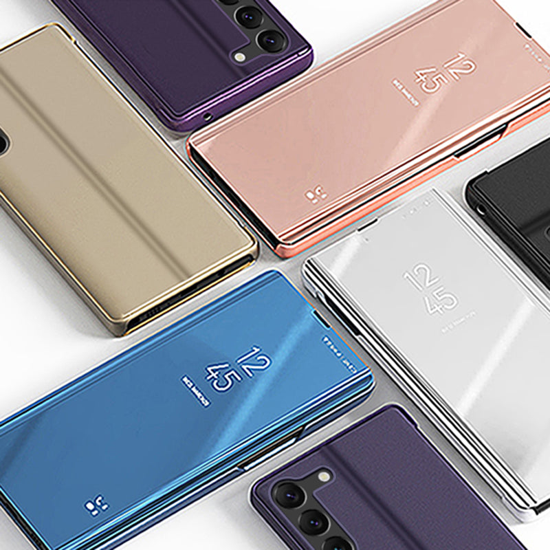 For Samsung Galaxy S24 Case View Window Anti-fall PU Leather Stand Phone Protector - Black