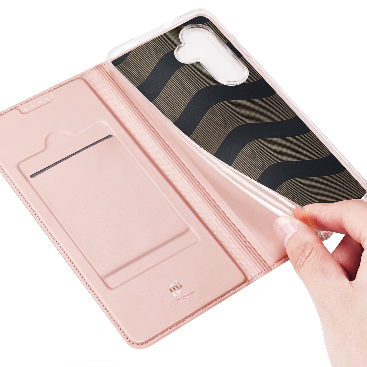DUX DUCIS Skin Pro Series For Samsung Galaxy S24+ Case Card Holder Leather Cover - Pink