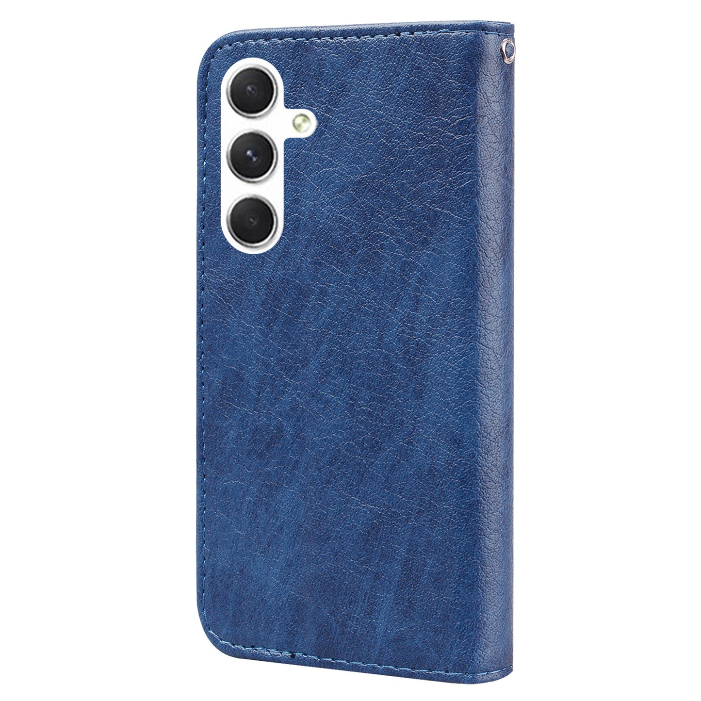 For Samsung Galaxy S24+ Case PU Leather Anti-drop Wallet Cover - Dark Blue