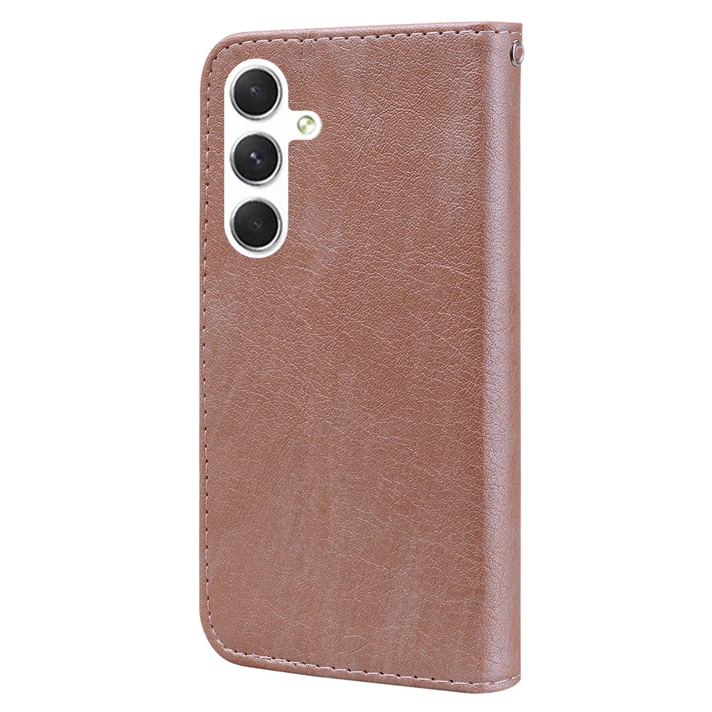 For Samsung Galaxy S24 Case Magnetic Clasp Leather Phone Cover - Champagne