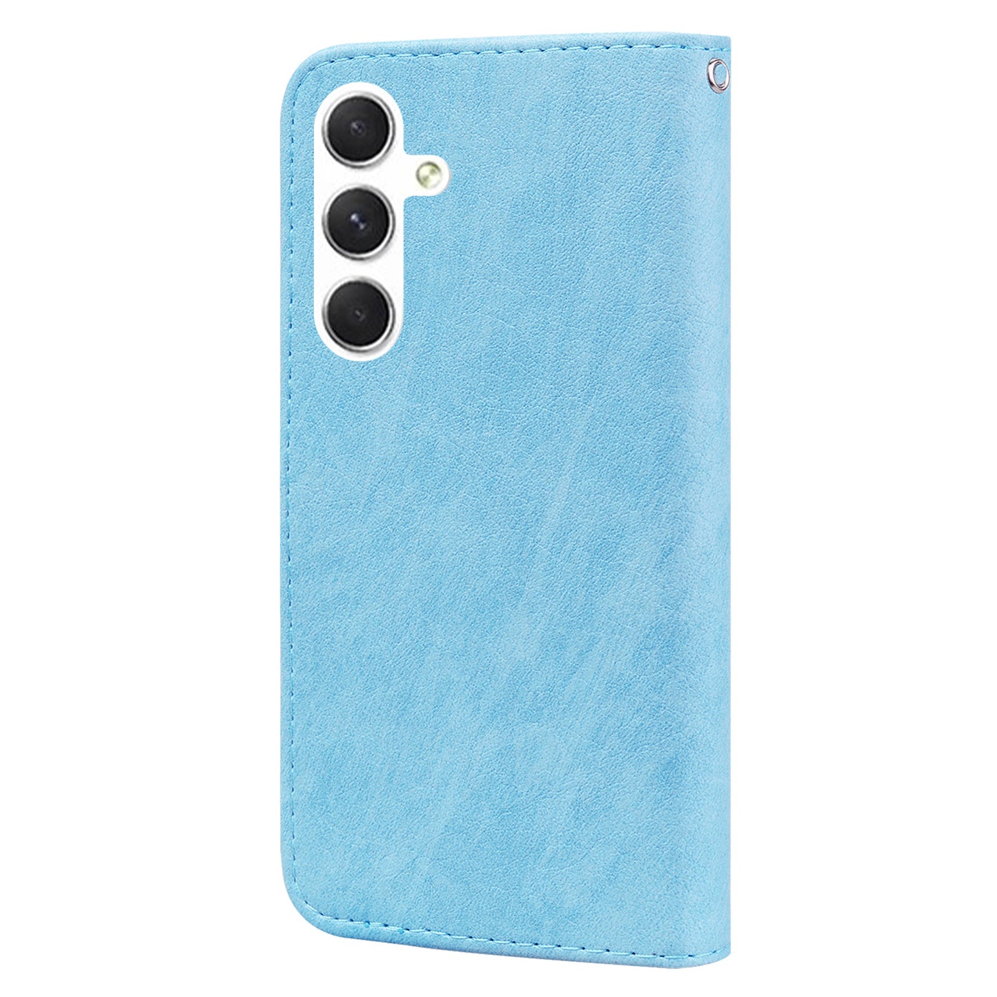 For Samsung Galaxy S24 Case Magnetic Clasp Leather Phone Cover - Baby Blue