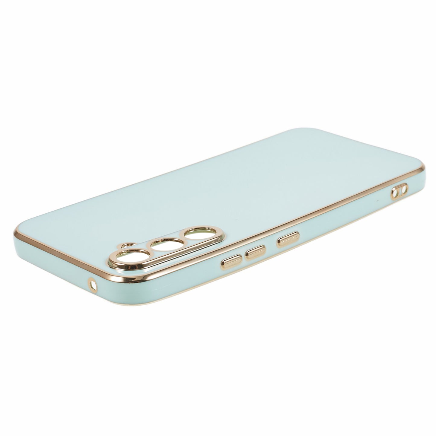 For Samsung Galaxy S24 Case Shockproof 6D Electroplating Glossy Protective Phone Cover - Cyan
