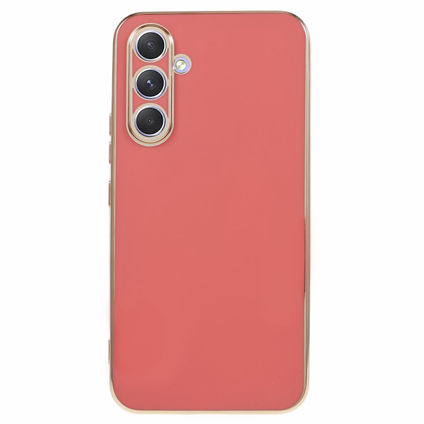 For Samsung Galaxy S24 Case Shockproof 6D Electroplating Glossy Protective Phone Cover - Red
