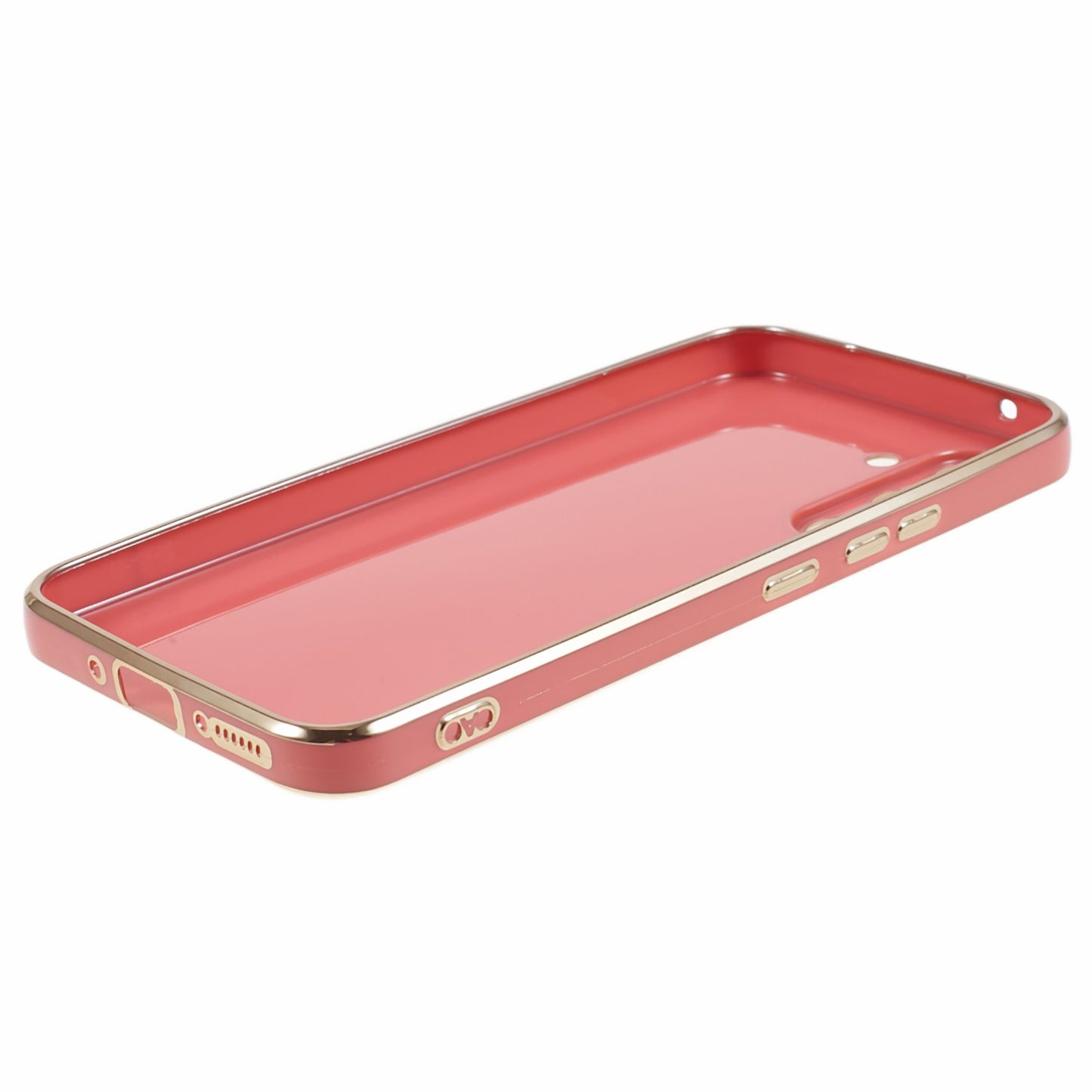 For Samsung Galaxy S24 Case Shockproof 6D Electroplating Glossy Protective Phone Cover - Red