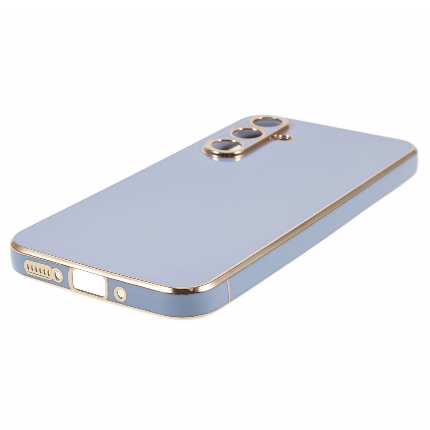 For Samsung Galaxy S24 Case Shockproof 6D Electroplating Glossy Protective Phone Cover - Blue