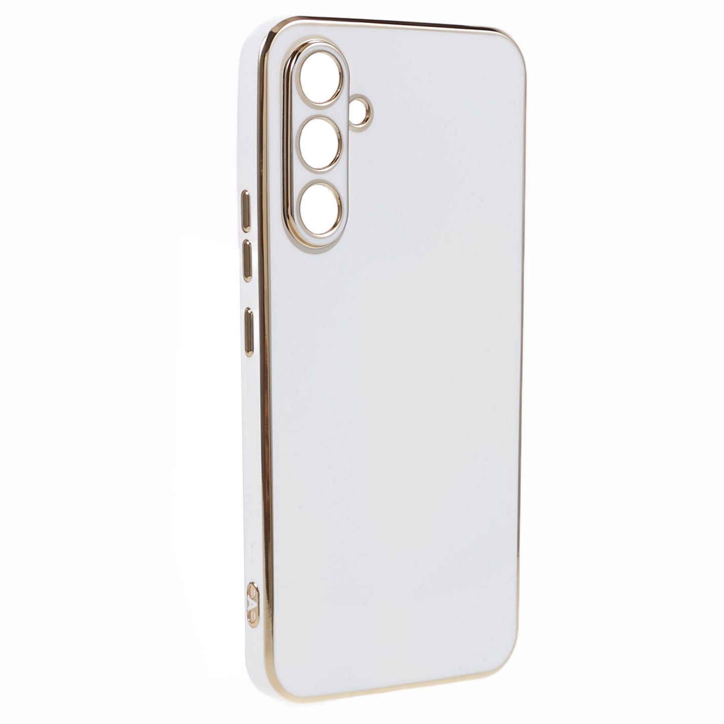 For Samsung Galaxy S24 Case Shockproof 6D Electroplating Glossy Protective Phone Cover - White