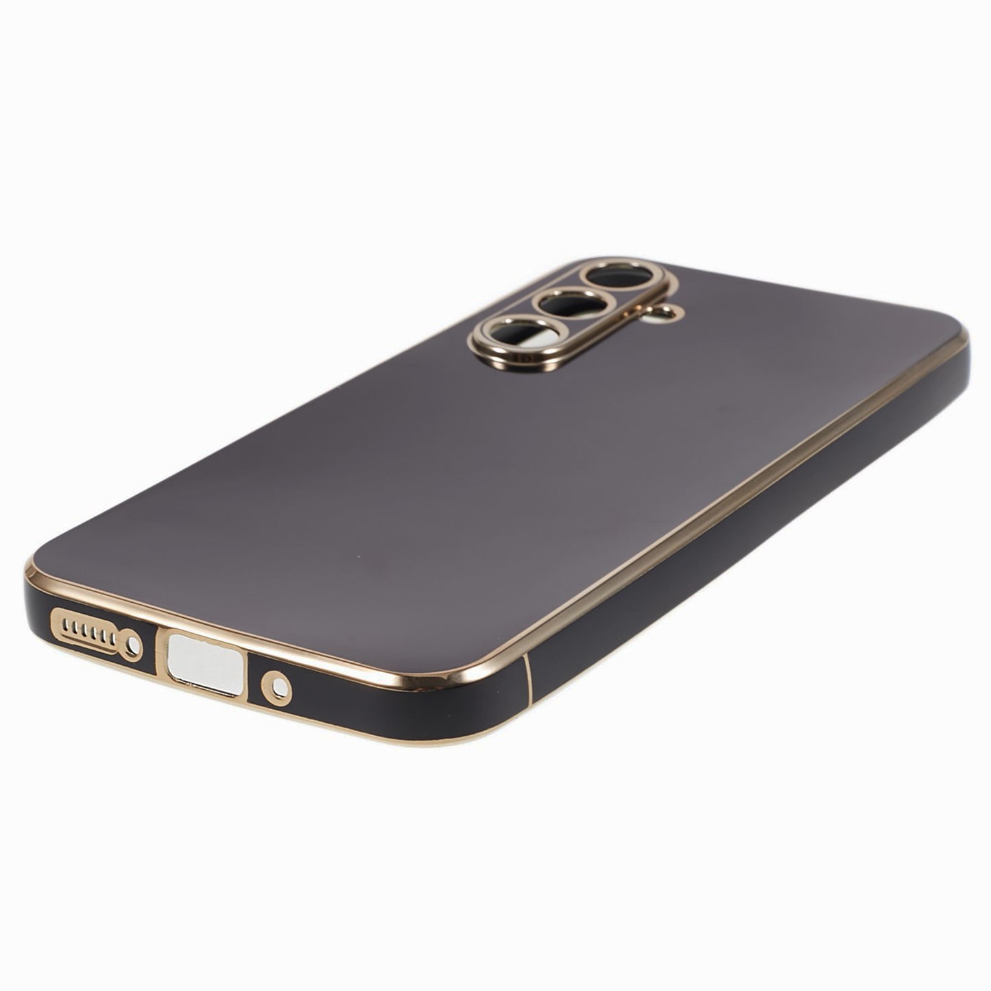 For Samsung Galaxy S24+ Case Electroplating Anti-scratch Soft TPU Phone Back Shell - Black