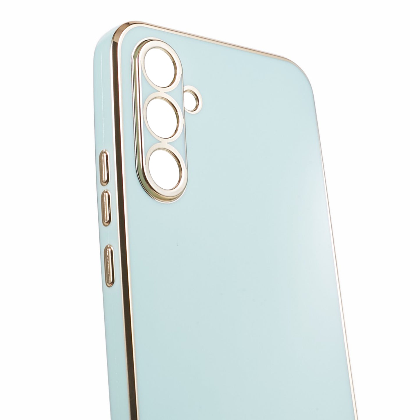 For Samsung Galaxy S24+ Case Electroplating Anti-scratch Soft TPU Phone Back Shell - Cyan