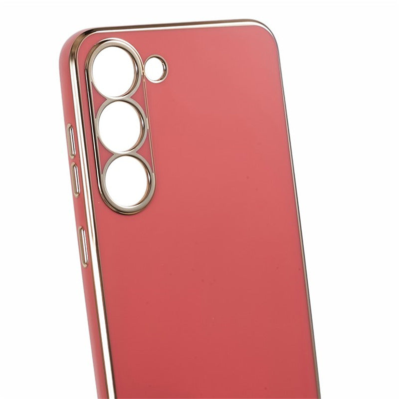 For Samsung Galaxy S24+ Case Electroplating Anti-scratch Soft TPU Phone Back Shell - Red