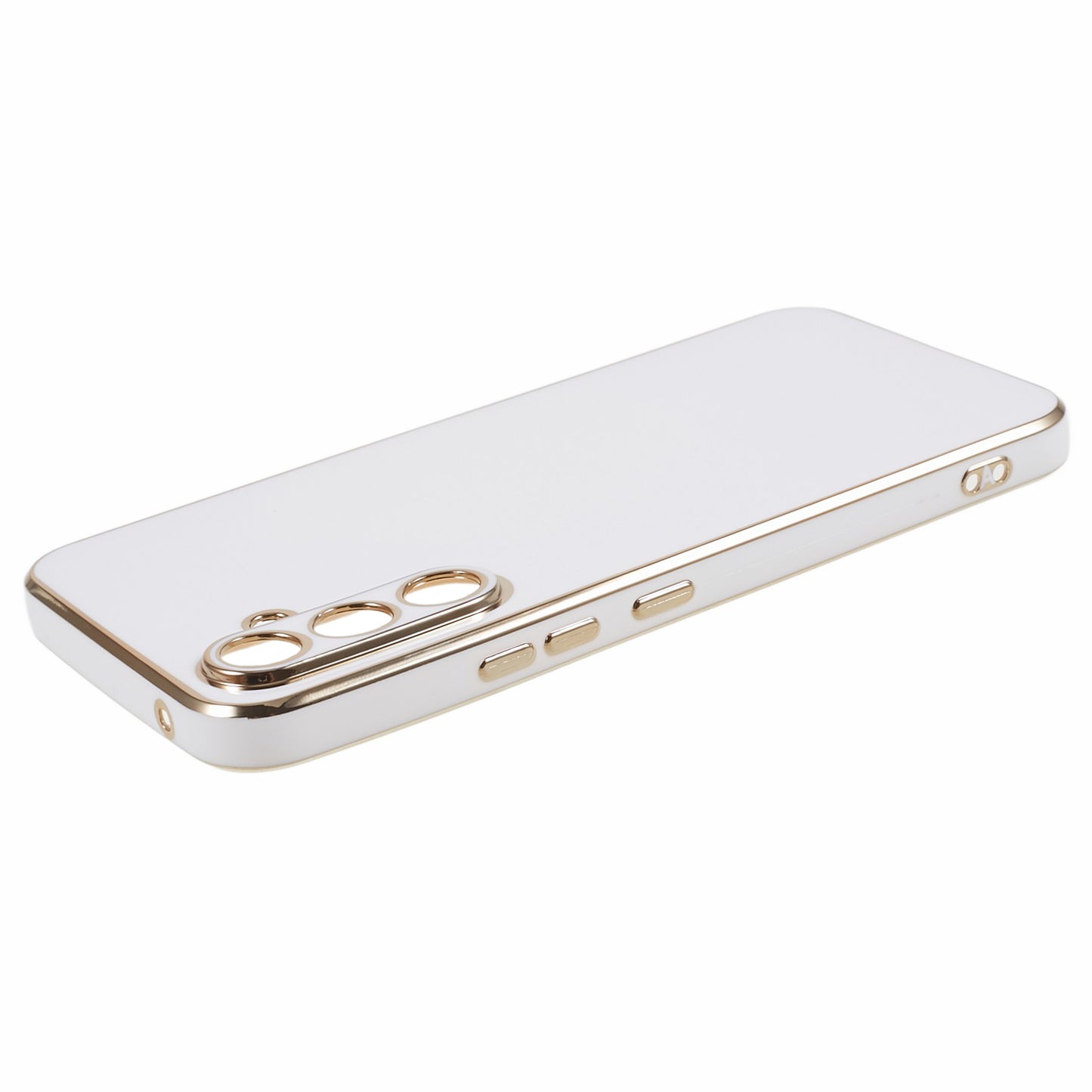 For Samsung Galaxy S24+ Case Electroplating Anti-scratch Soft TPU Phone Back Shell - White
