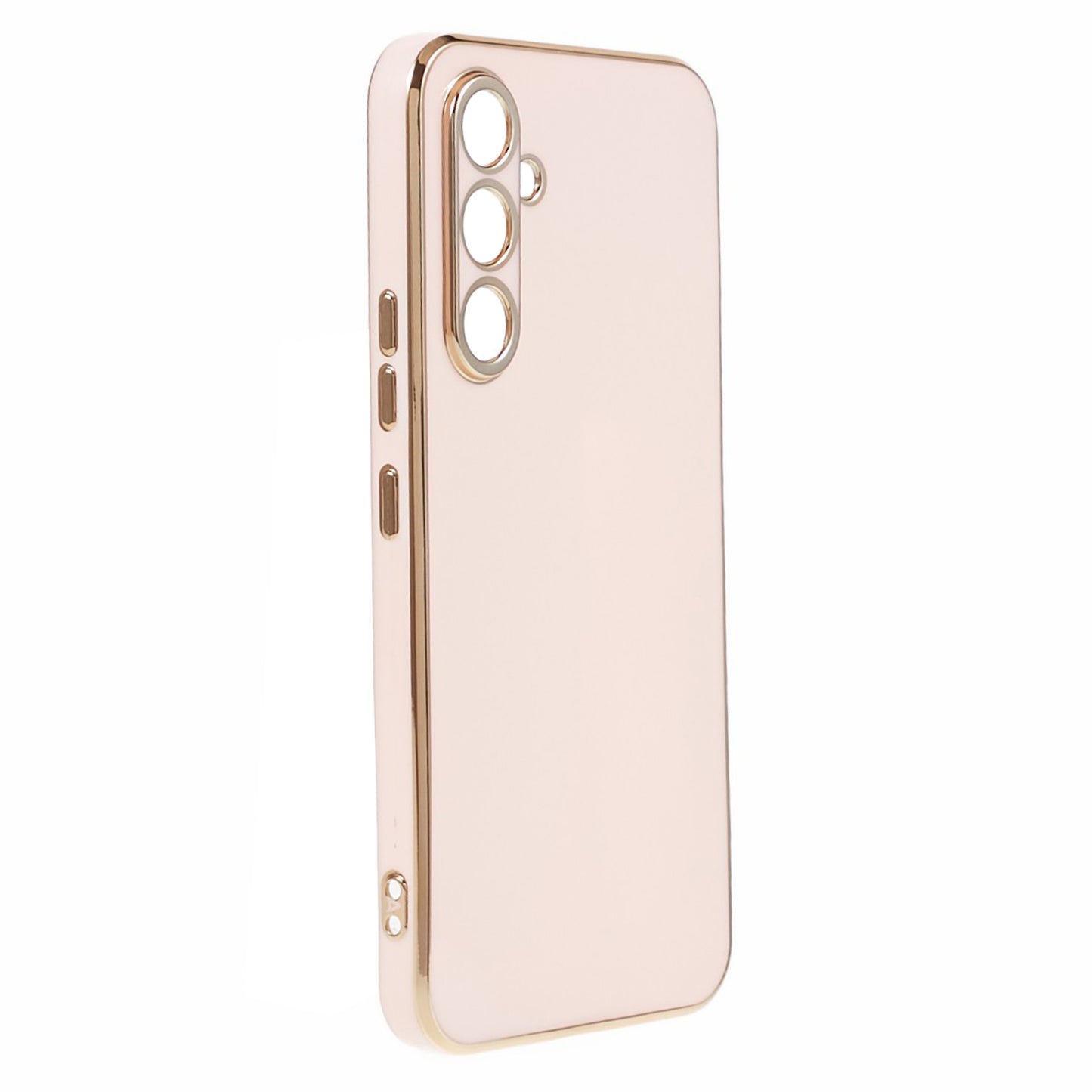 For Samsung Galaxy S24+ Case Electroplating Anti-scratch Soft TPU Phone Back Shell - Pink