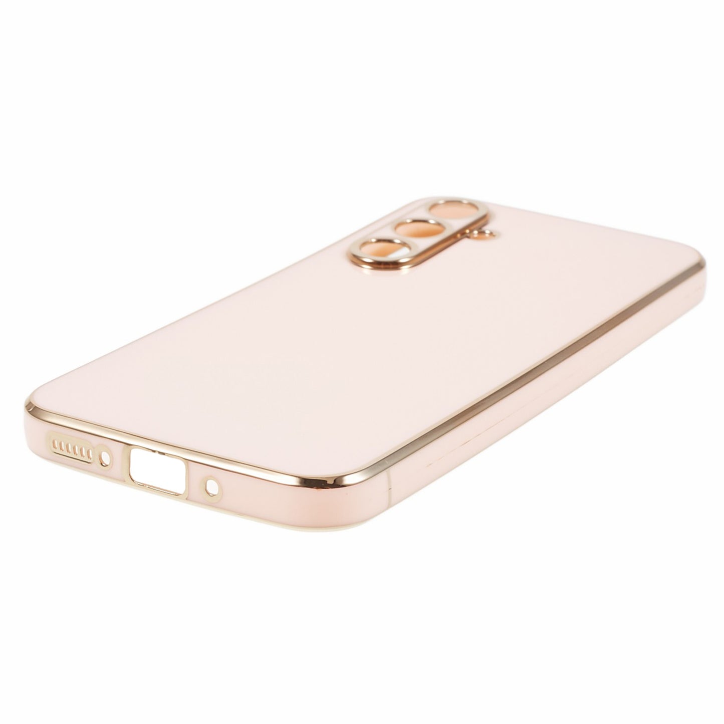 For Samsung Galaxy S24+ Case Electroplating Anti-scratch Soft TPU Phone Back Shell - Pink