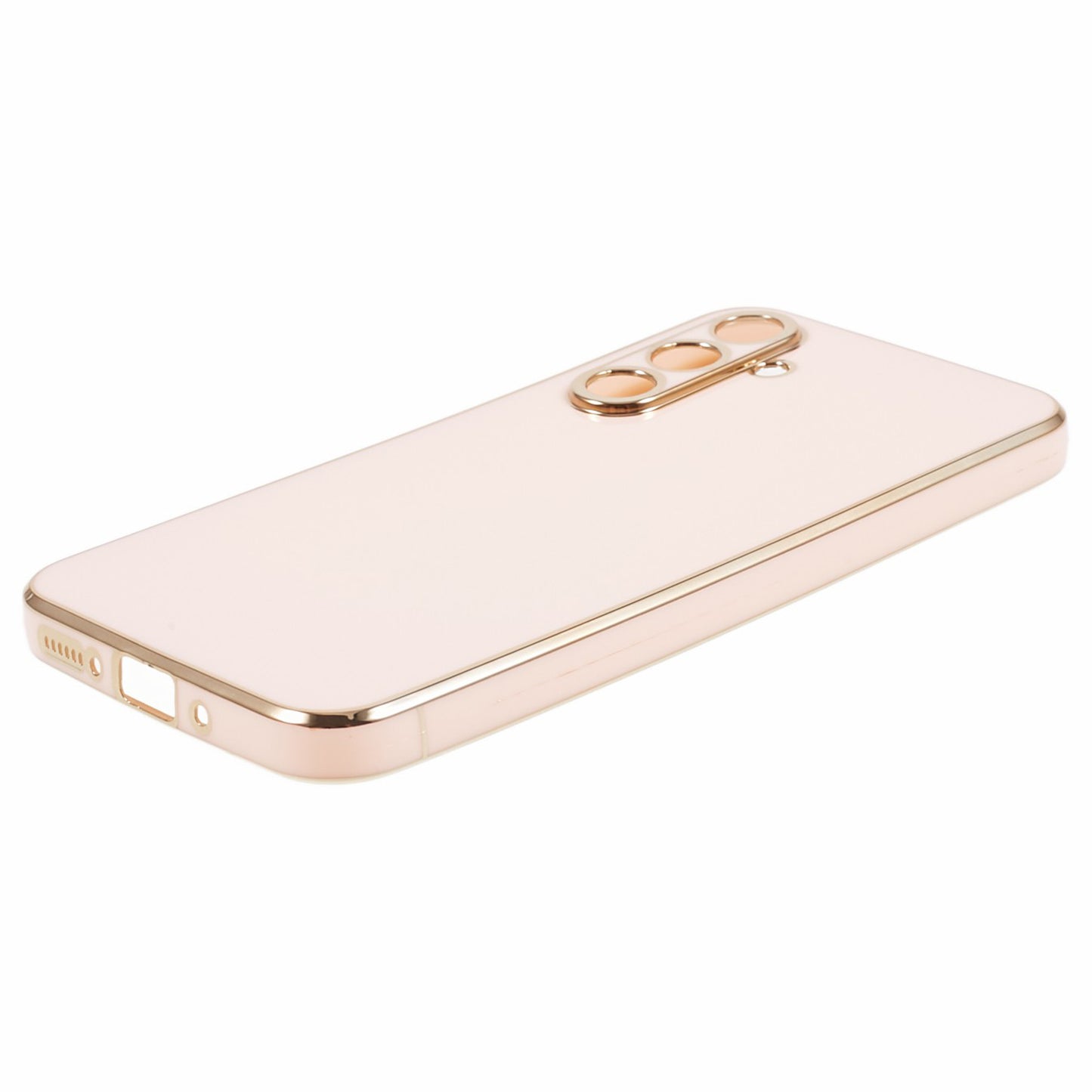 For Samsung Galaxy S24+ Case Electroplating Anti-scratch Soft TPU Phone Back Shell - Pink