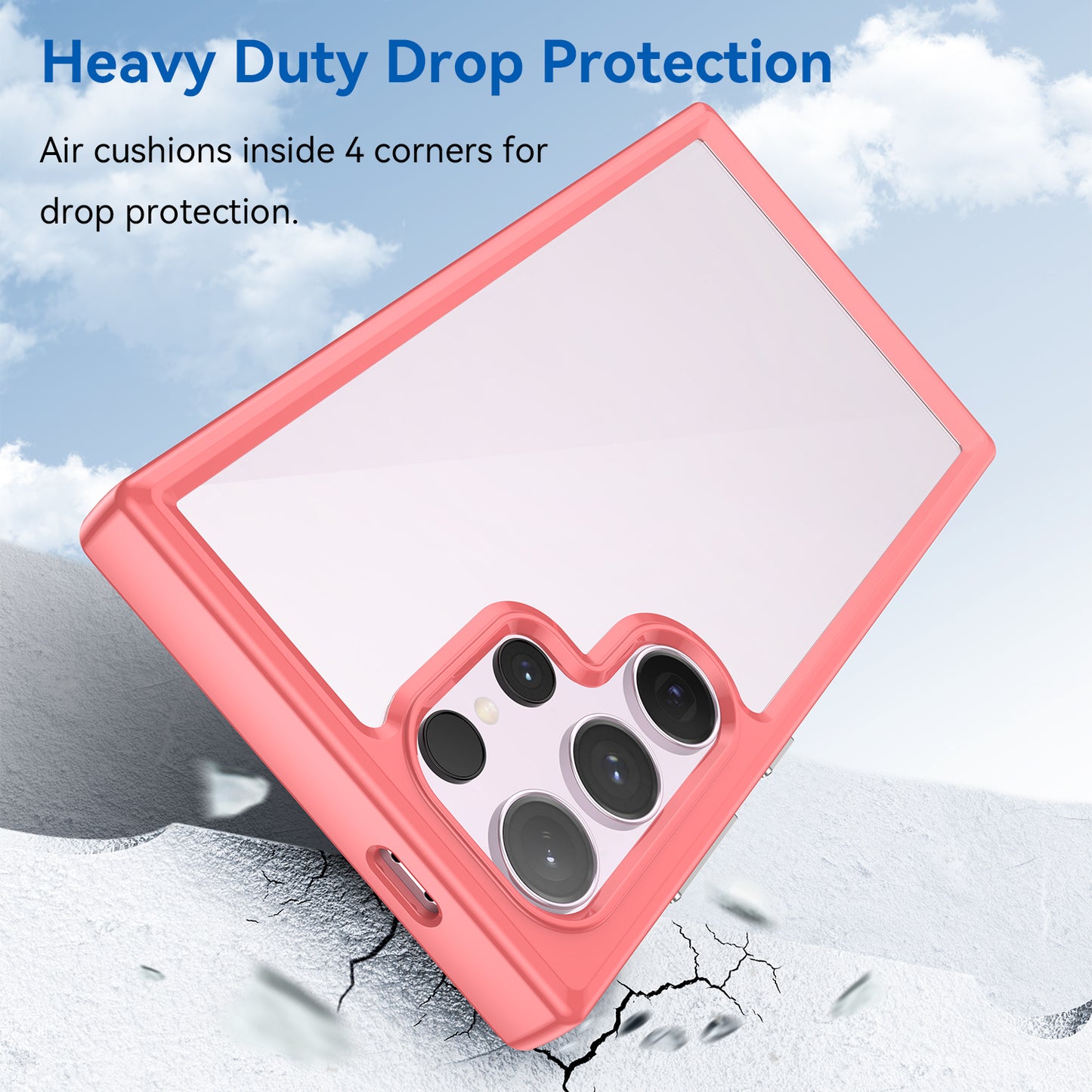 For Samsung Galaxy S24 Ultra Case TPU + Acrylic Shockproof Smart Phone Cover - Red