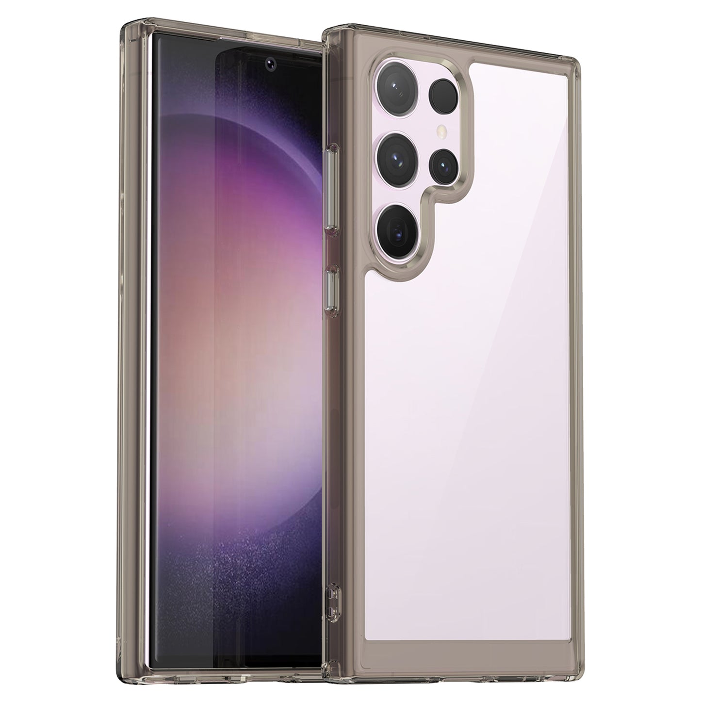 For Samsung Galaxy S24 Ultra Case TPU + Acrylic Shockproof Smart Phone Cover - Transparent Grey