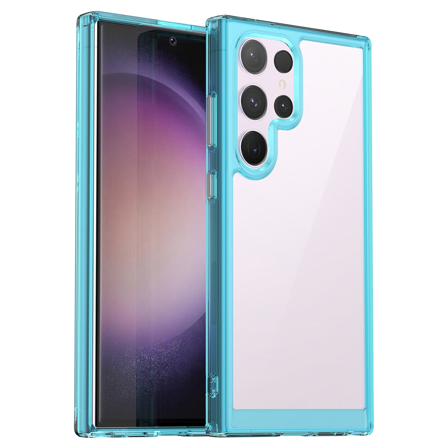 For Samsung Galaxy S24 Ultra Case TPU + Acrylic Shockproof Smart Phone Cover - Transparent Blue