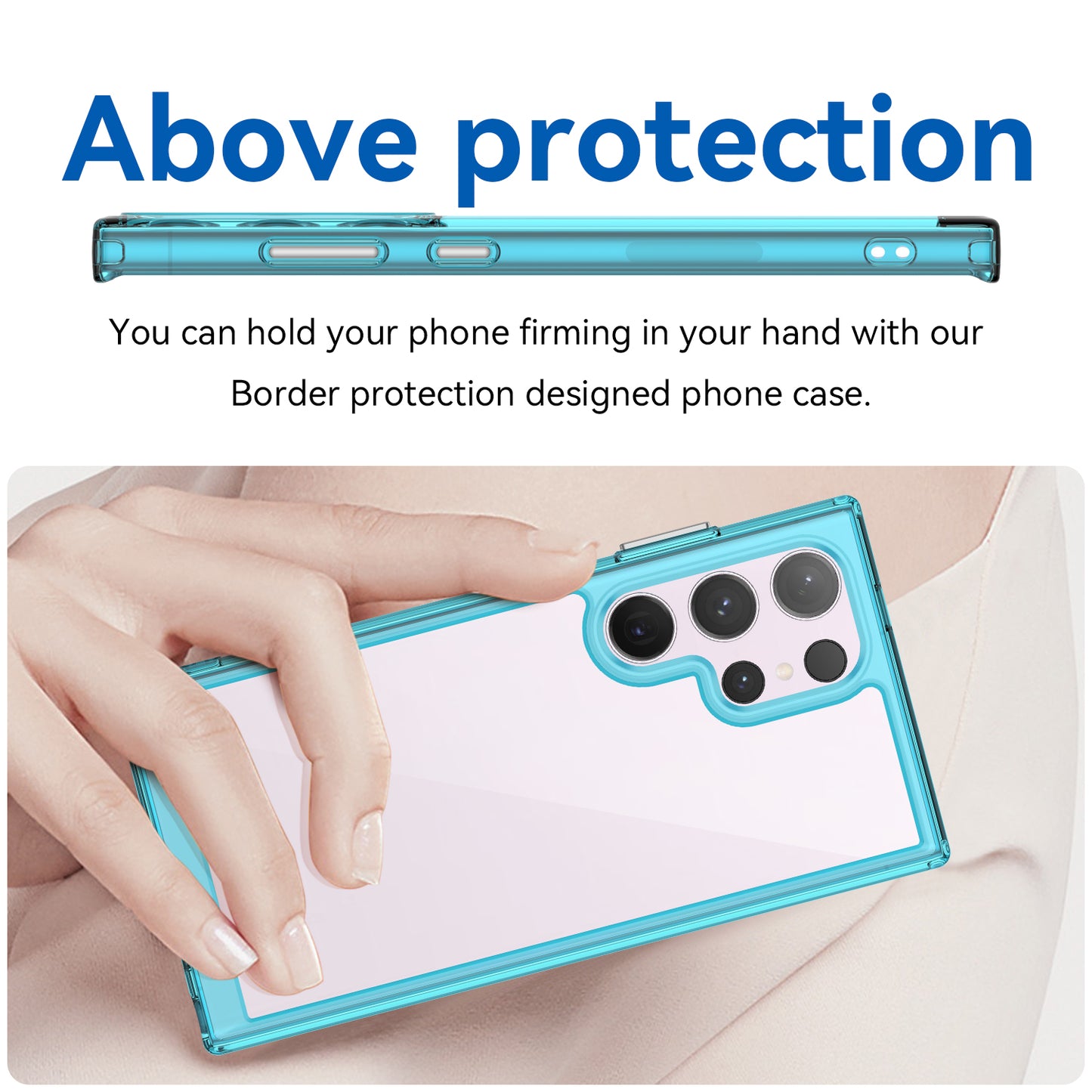 For Samsung Galaxy S24 Ultra Case TPU + Acrylic Shockproof Smart Phone Cover - Transparent Blue