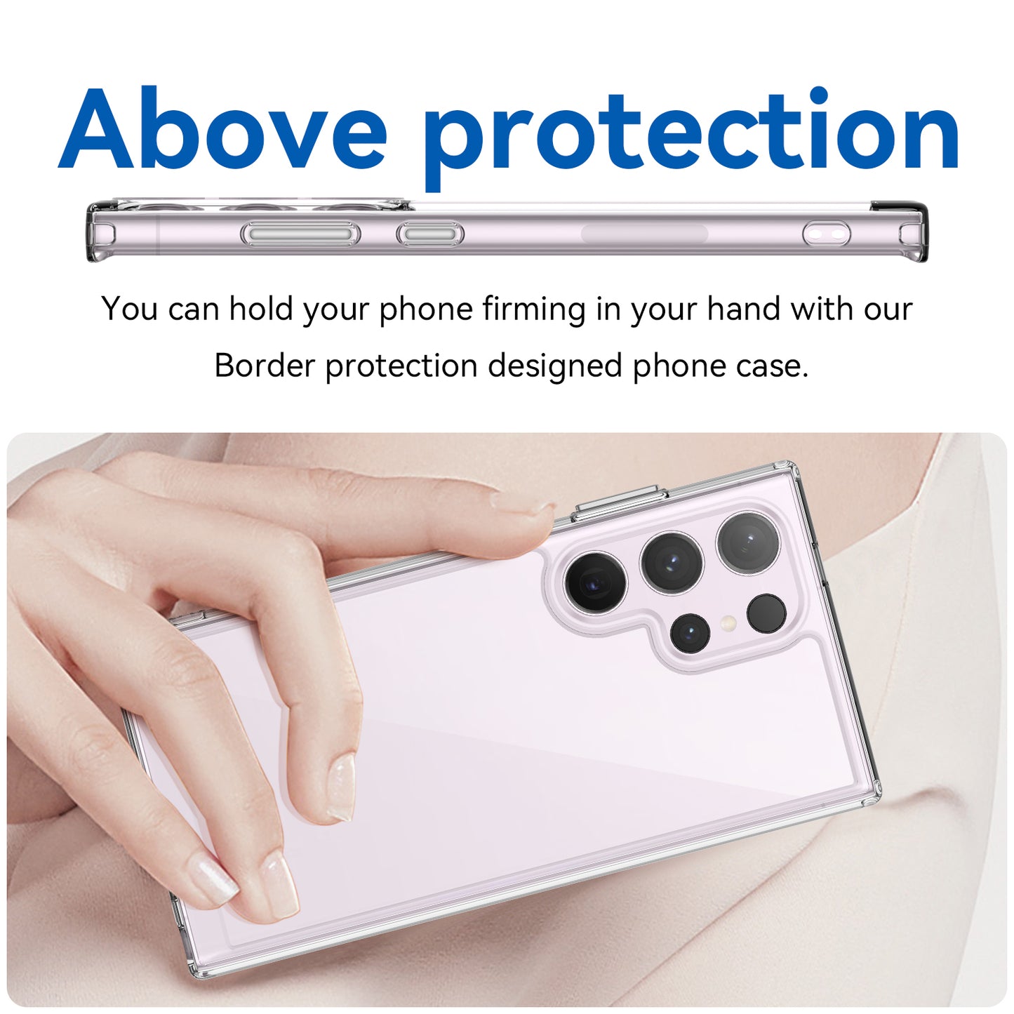 For Samsung Galaxy S24 Ultra Case TPU + Acrylic Shockproof Smart Phone Cover - Transparent