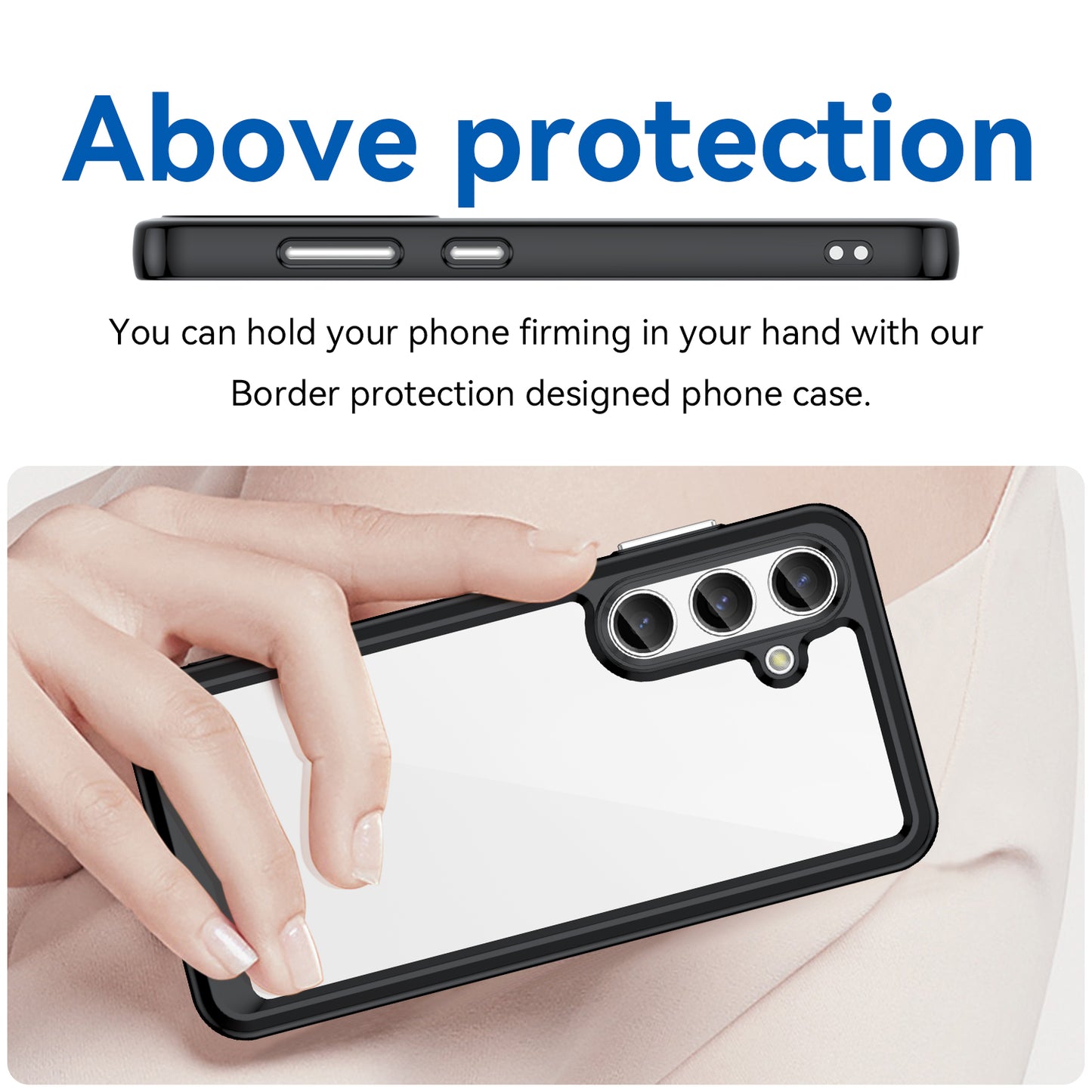 For Samsung Galaxy S24 Case TPU + Acrylic Anti-scratch Phone Back Shell - Black