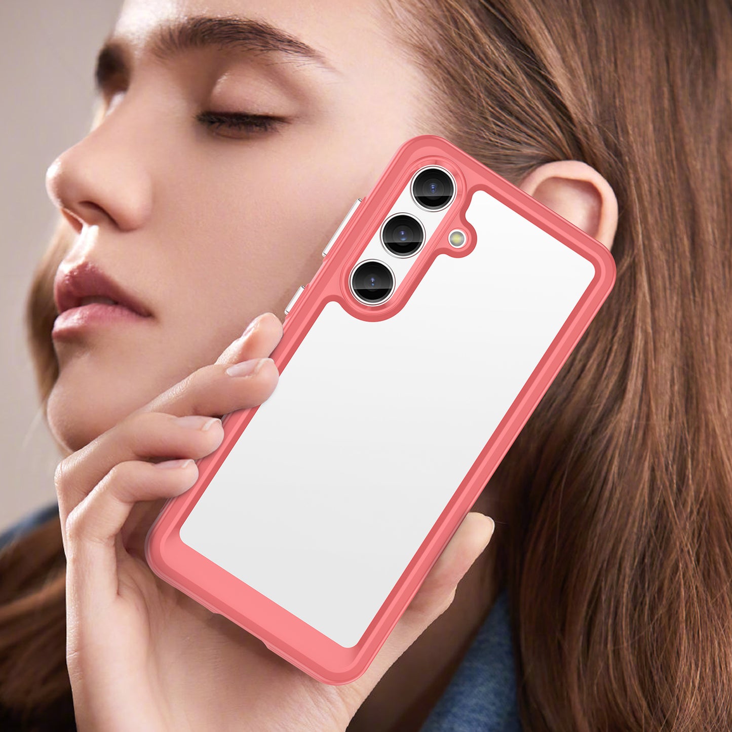 For Samsung Galaxy S24 Case TPU + Acrylic Anti-scratch Phone Back Shell - Red