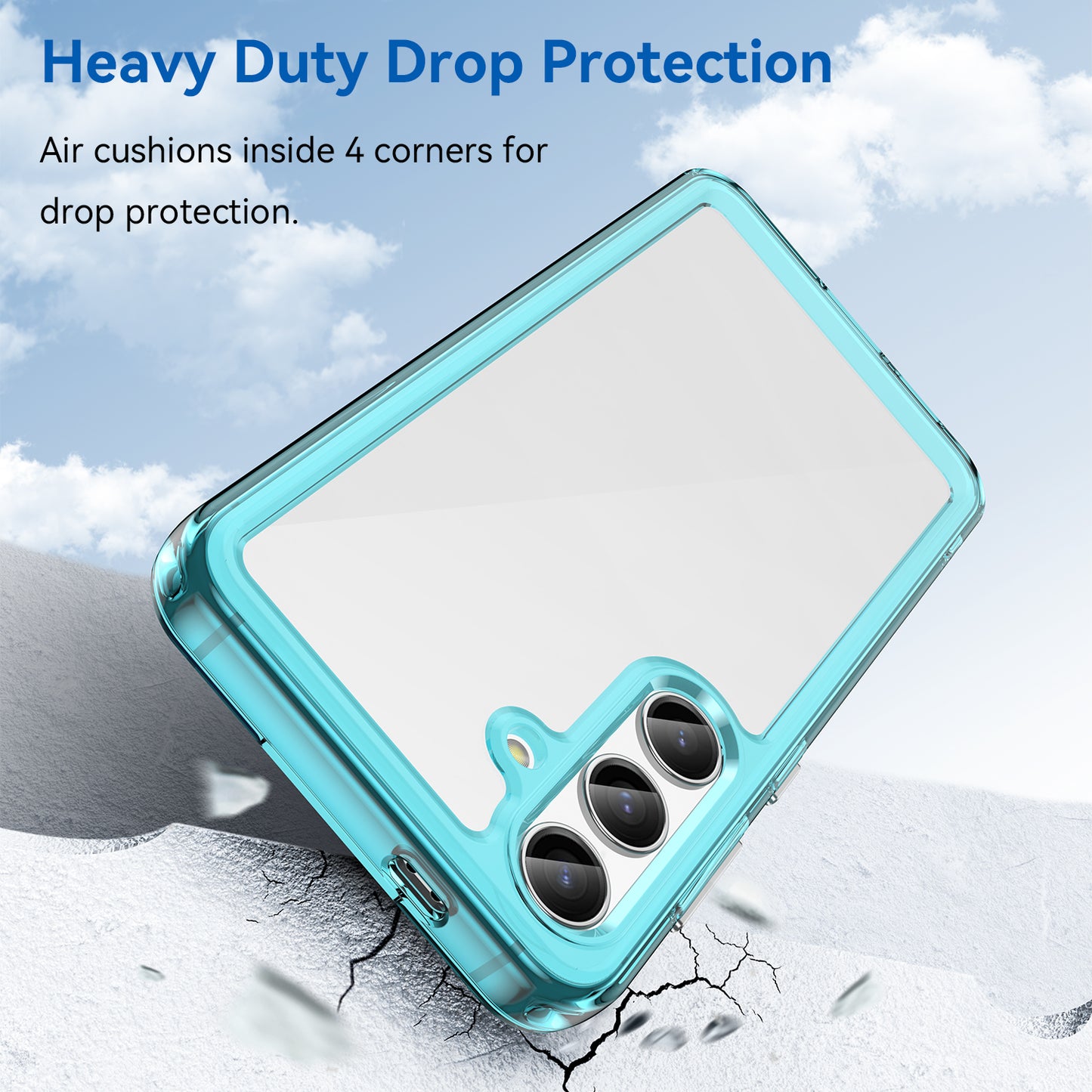 For Samsung Galaxy S24 Case TPU + Acrylic Anti-scratch Phone Back Shell - Transparent Blue