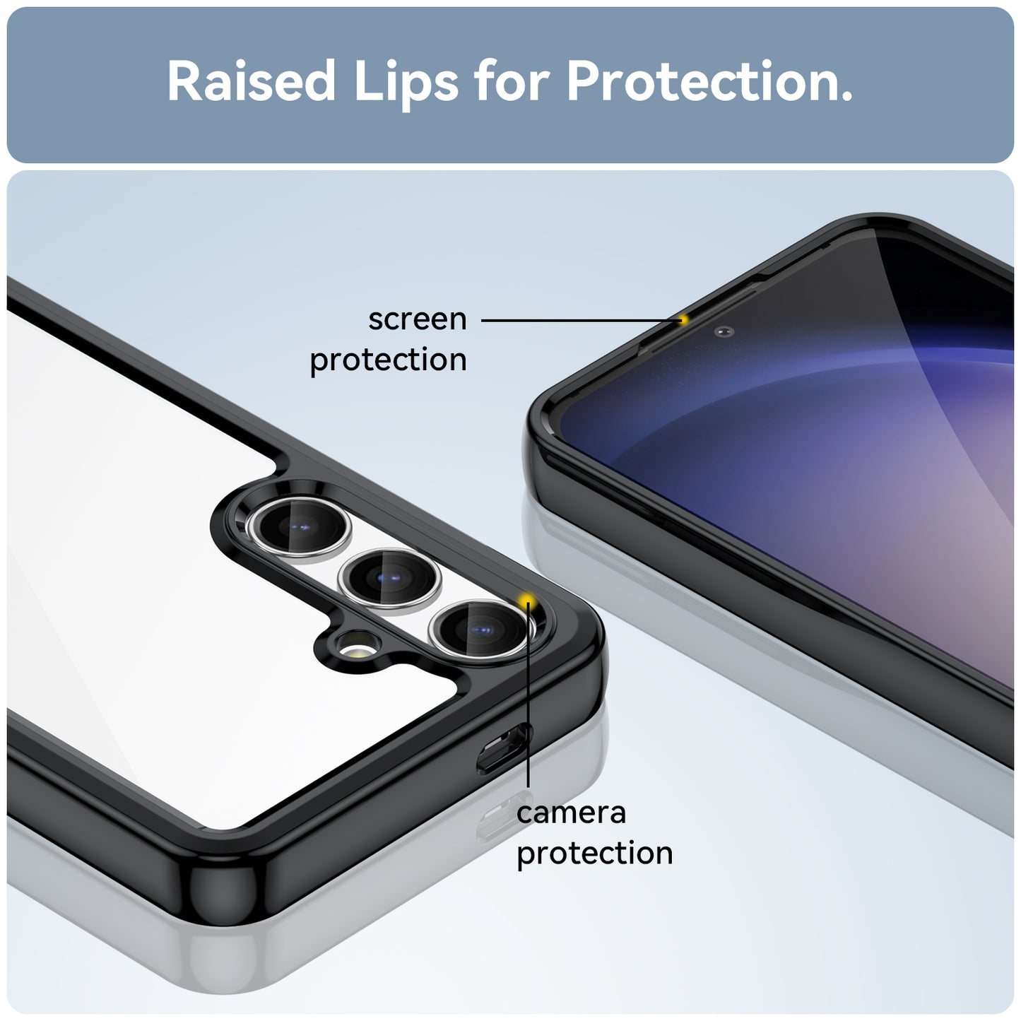 For Samsung Galaxy S24+ Case TPU + Acrylic Anti-scratch Phone Back Protector - Black