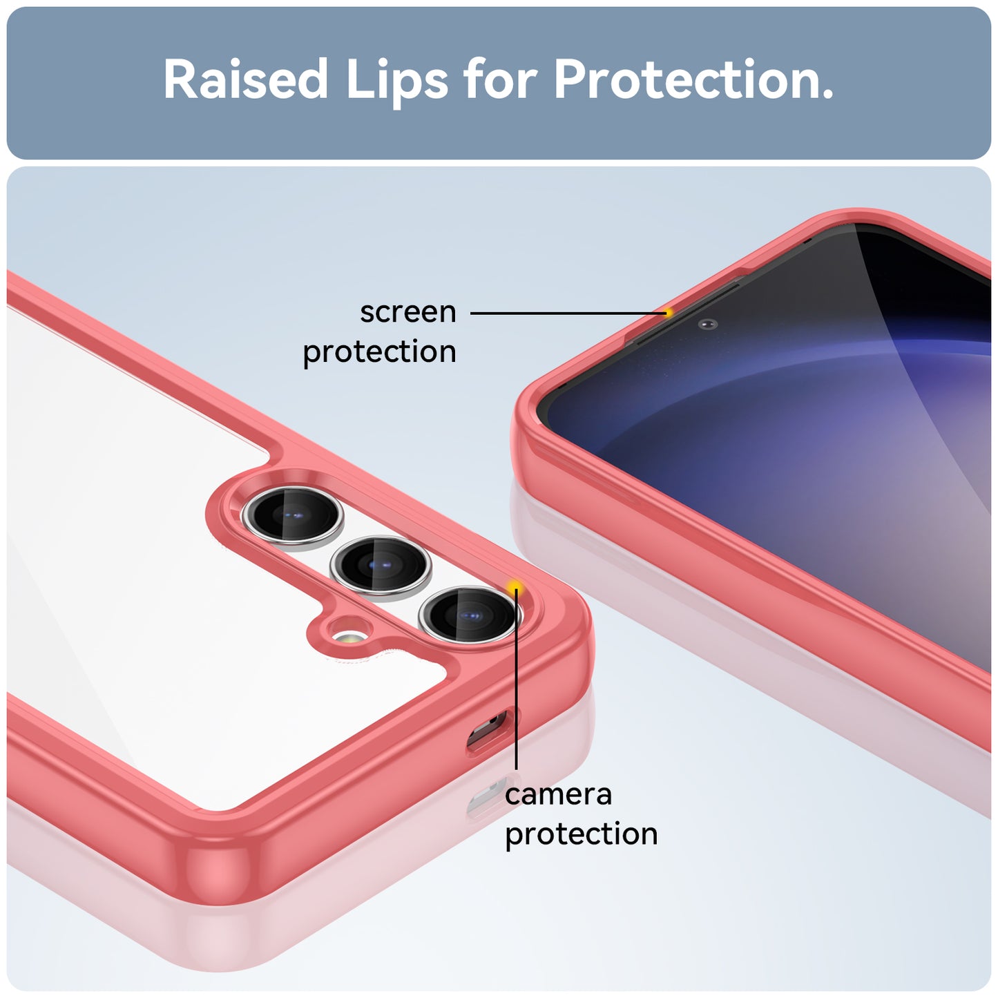 For Samsung Galaxy S24+ Case TPU + Acrylic Anti-scratch Phone Back Protector - Red