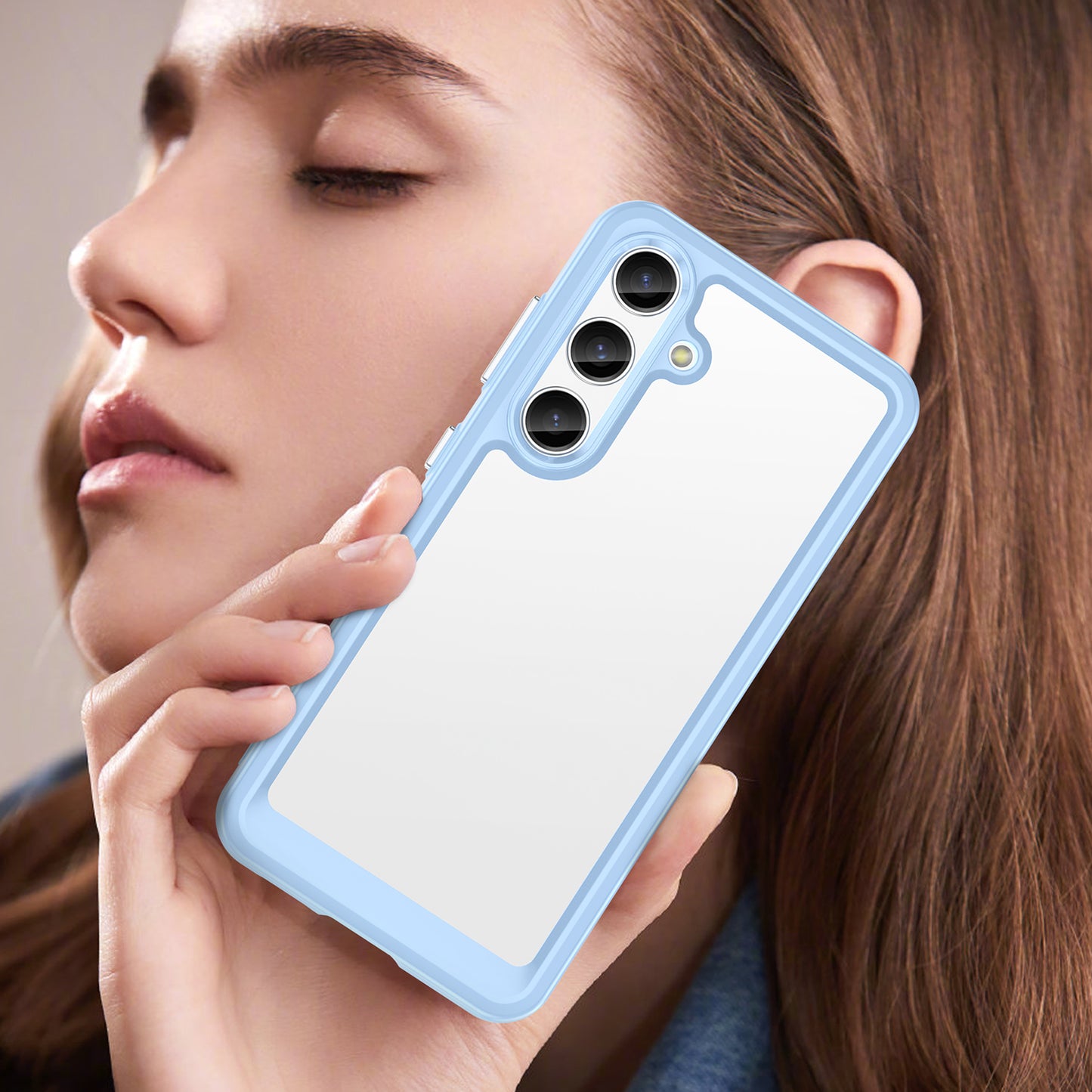 For Samsung Galaxy S24+ Case TPU + Acrylic Anti-scratch Phone Back Protector - Blue