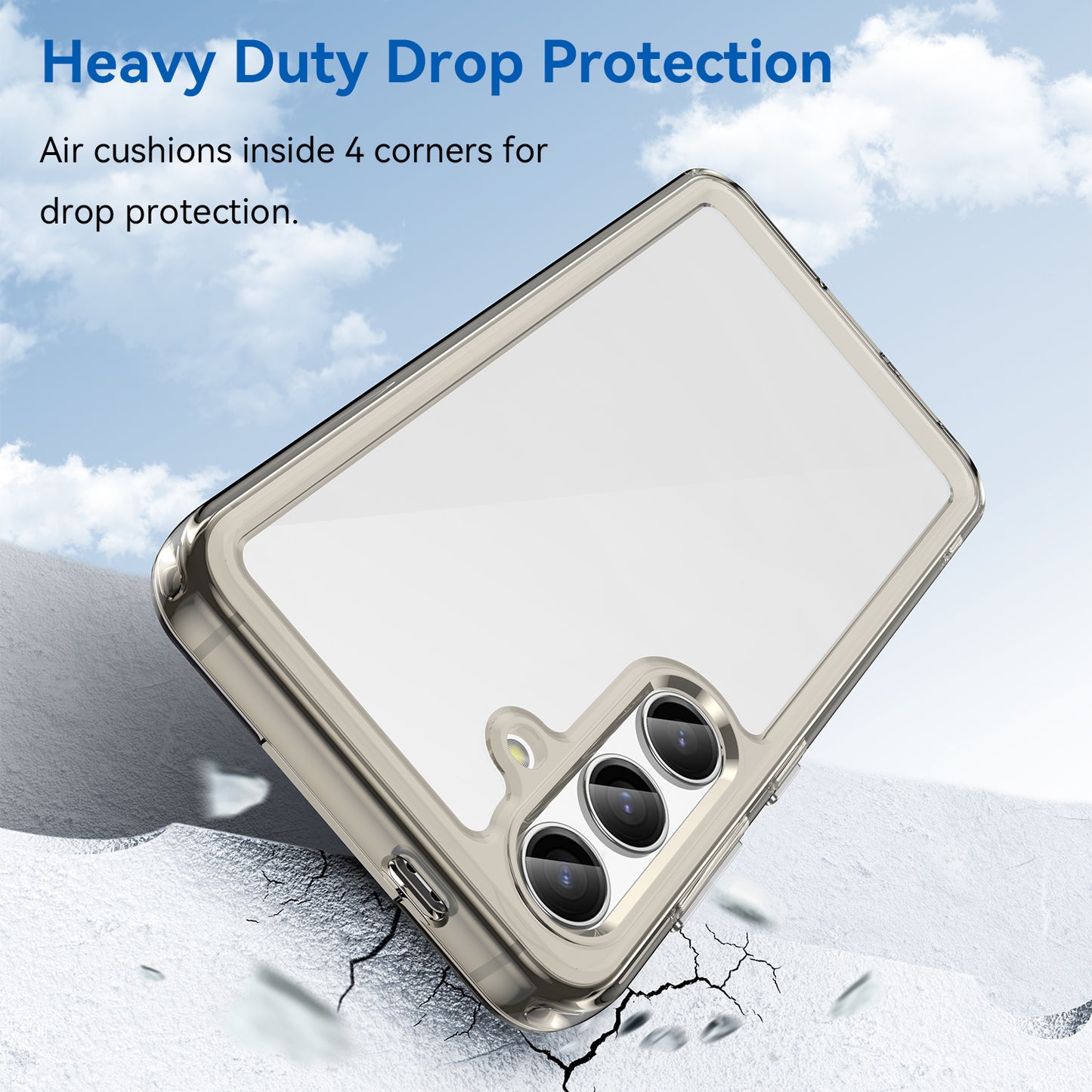 For Samsung Galaxy S24+ Case TPU + Acrylic Anti-scratch Phone Back Protector - Transparent Grey