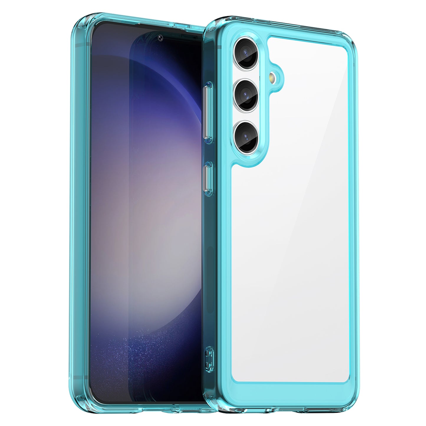 For Samsung Galaxy S24+ Case TPU + Acrylic Anti-scratch Phone Back Protector - Transparent Blue