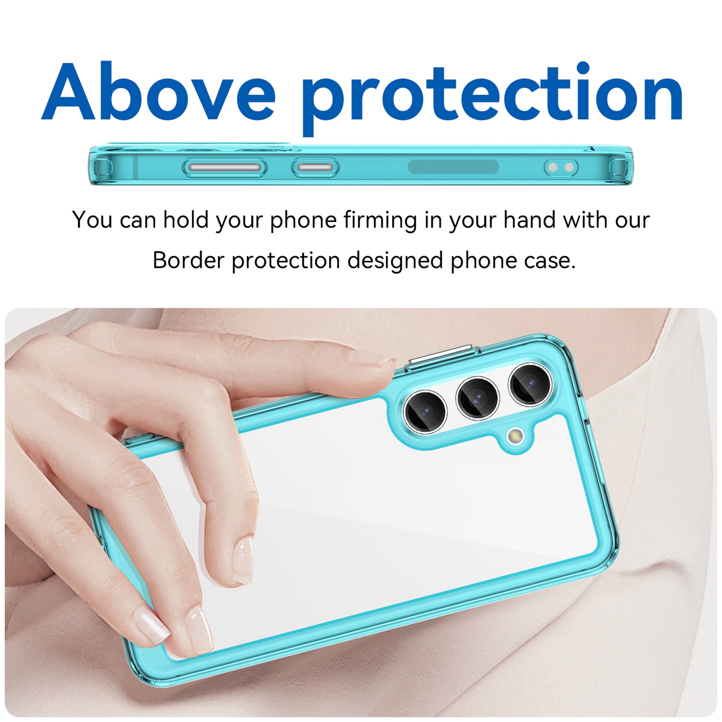 For Samsung Galaxy S24+ Case TPU + Acrylic Anti-scratch Phone Back Protector - Transparent Blue