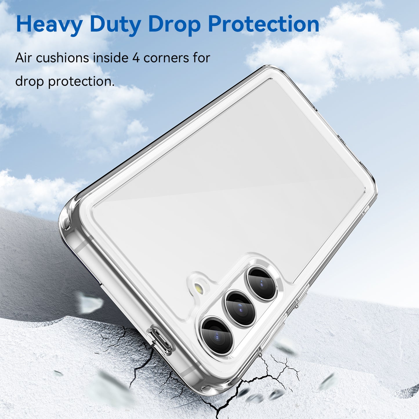 For Samsung Galaxy S24+ Case TPU + Acrylic Anti-scratch Phone Back Protector - Transparent