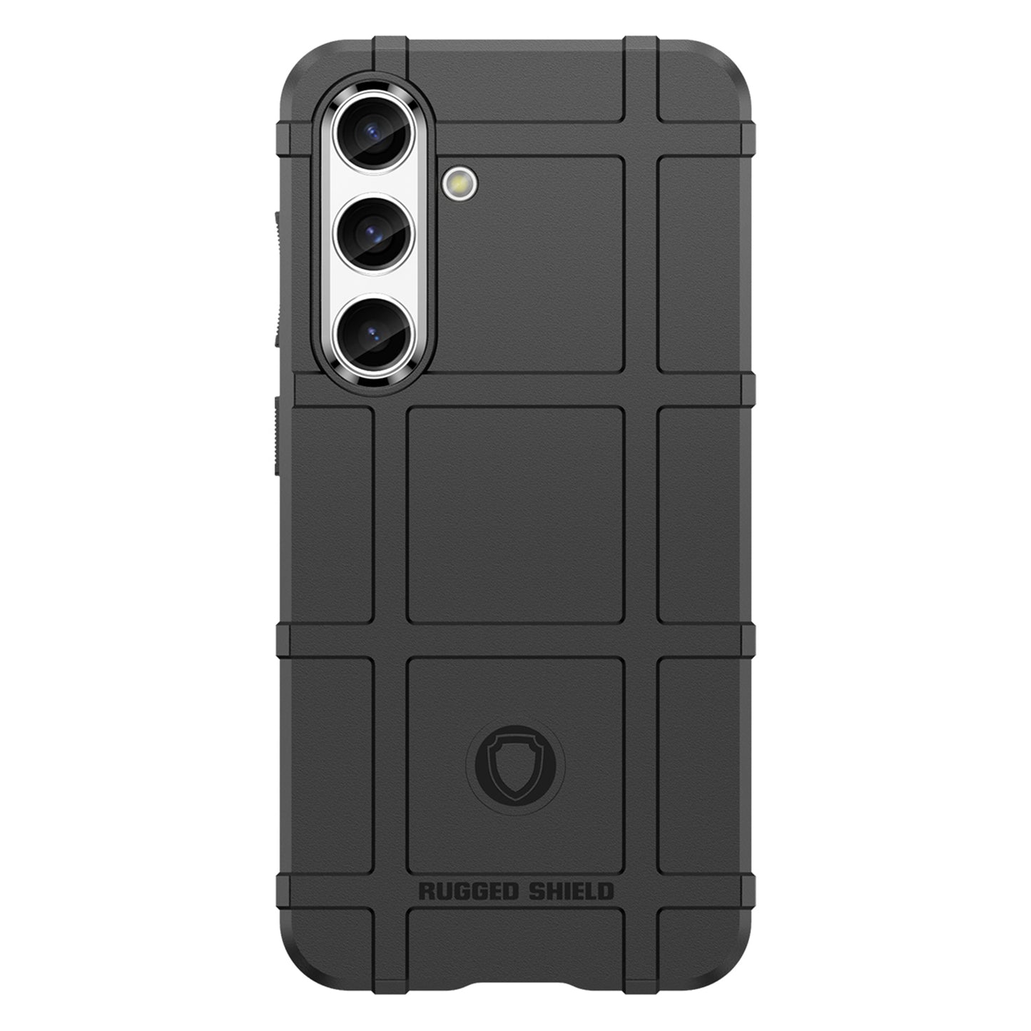 Square Grid Texture Shell for Samsung Galaxy S24 Flexible TPU Phone Case - Black