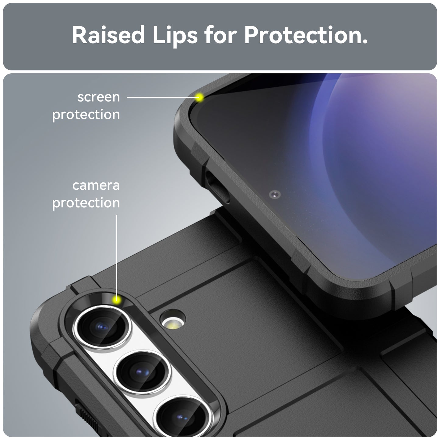 Square Grid Texture Shell for Samsung Galaxy S24 Flexible TPU Phone Case - Black