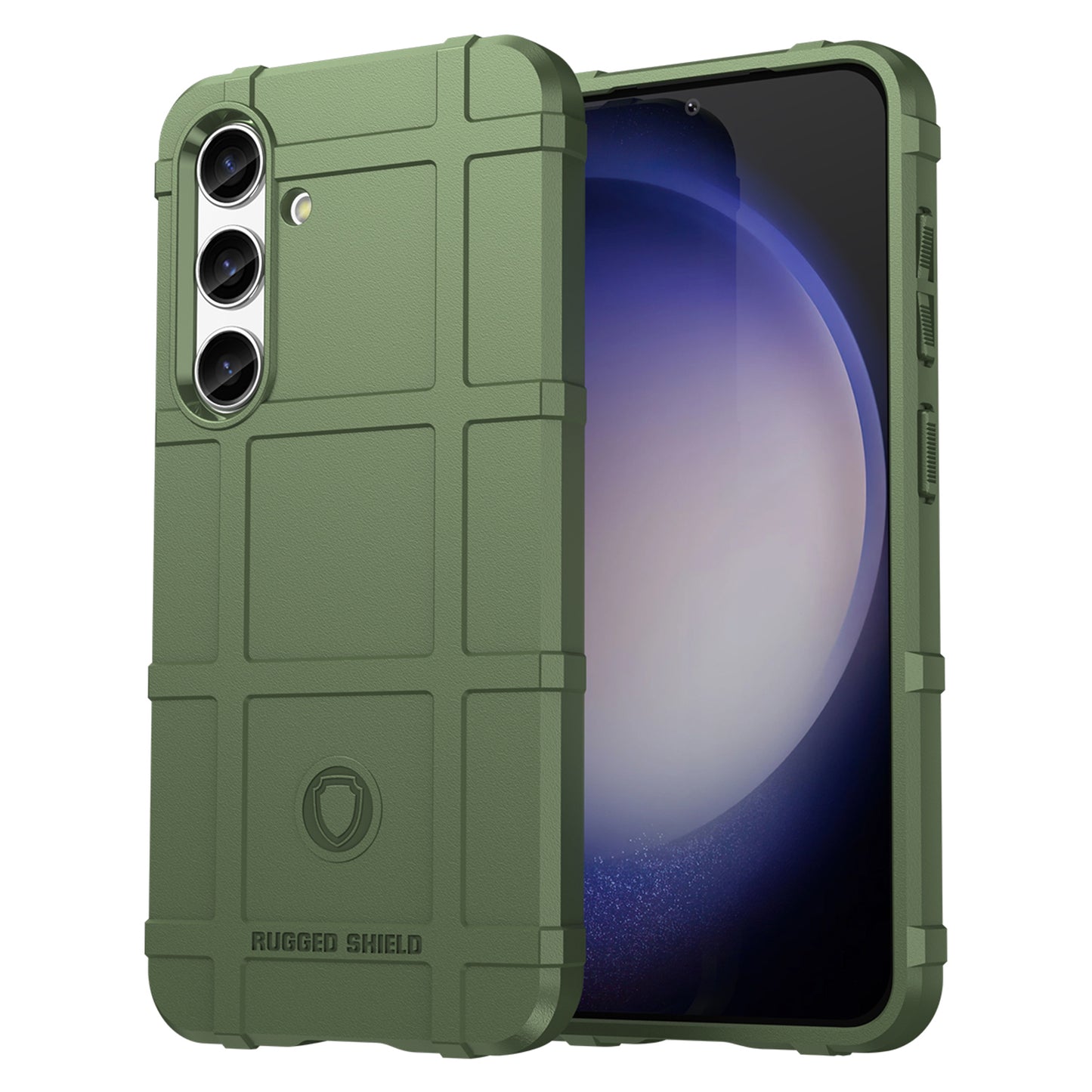 Square Grid Texture Shell for Samsung Galaxy S24 Flexible TPU Phone Case - Green