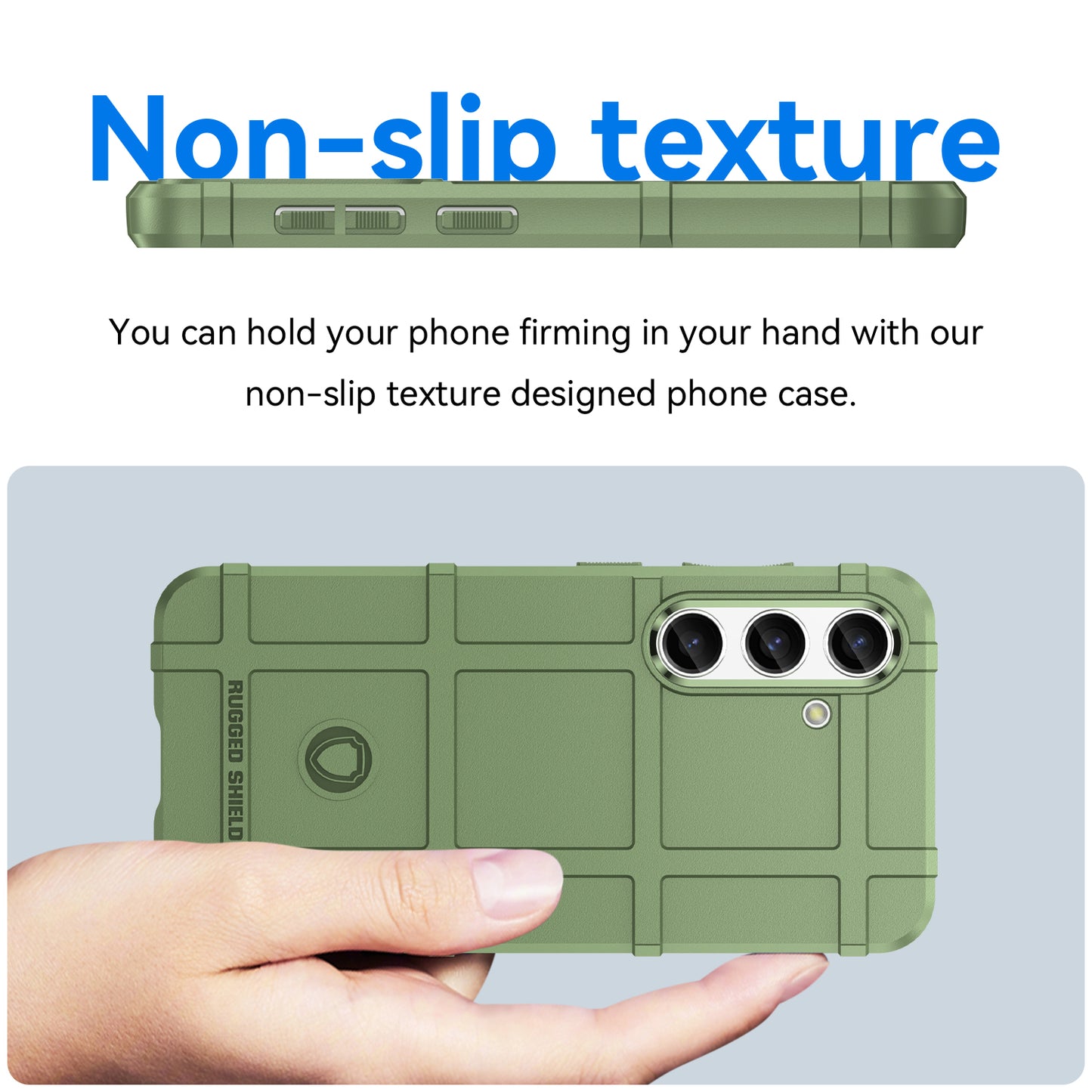 Square Grid Texture Shell for Samsung Galaxy S24 Flexible TPU Phone Case - Green