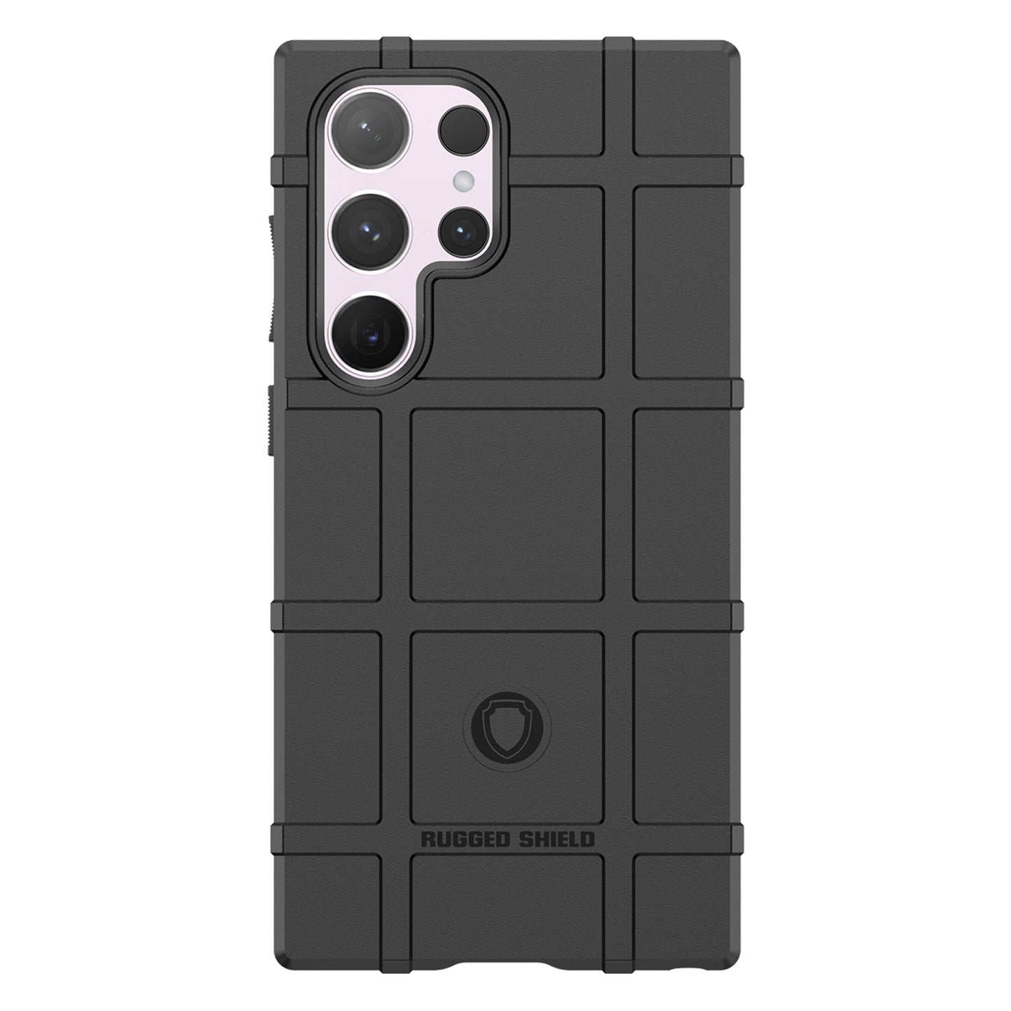 For Samsung Galaxy S24 Ultra TPU Phone Cover Shockproof Phone Case with Square Grid Texture - Black