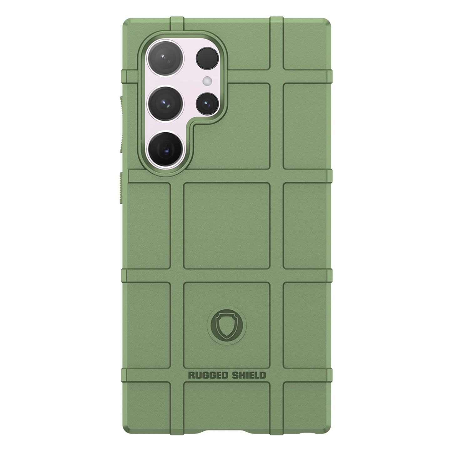 For Samsung Galaxy S24 Ultra TPU Phone Cover Shockproof Phone Case with Square Grid Texture - Green