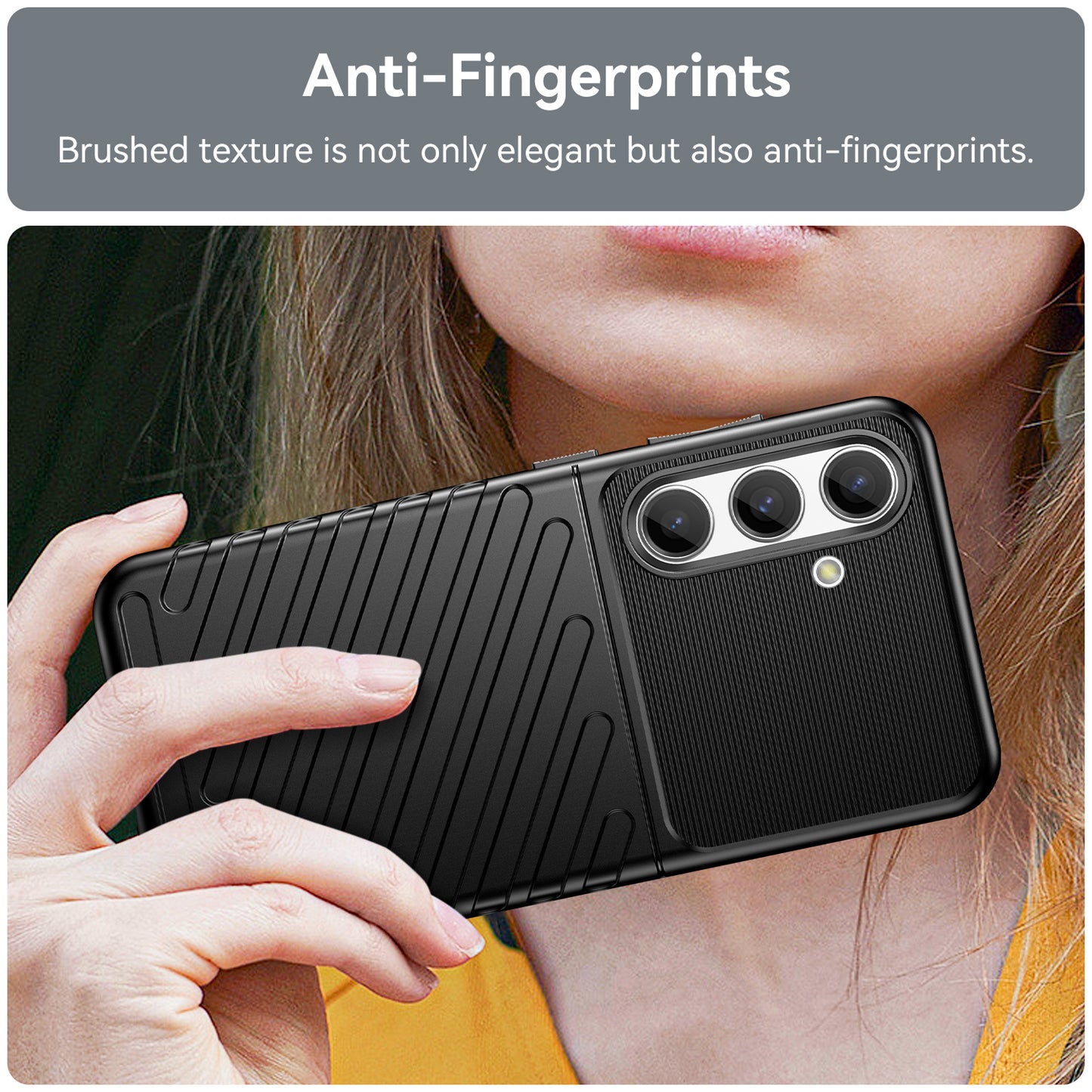 Thunder Series For Samsung Galaxy S24 Case Shock-absorbed TPU Mobile Phone Cover - Black