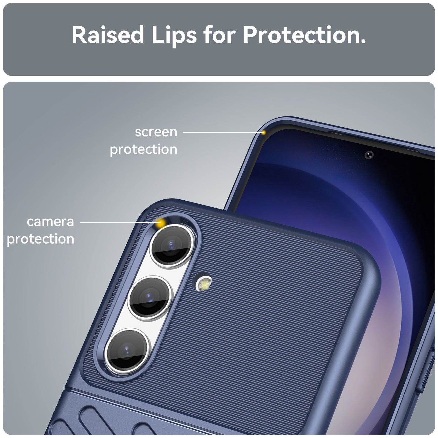 Thunder Series For Samsung Galaxy S24 Case Shock-absorbed TPU Mobile Phone Cover - Blue
