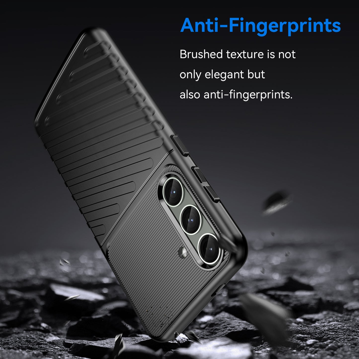 Thunder Series For Samsung Galaxy S24+ Cell Phone Cover Slim-Fit TPU Protective Shell Case - Black