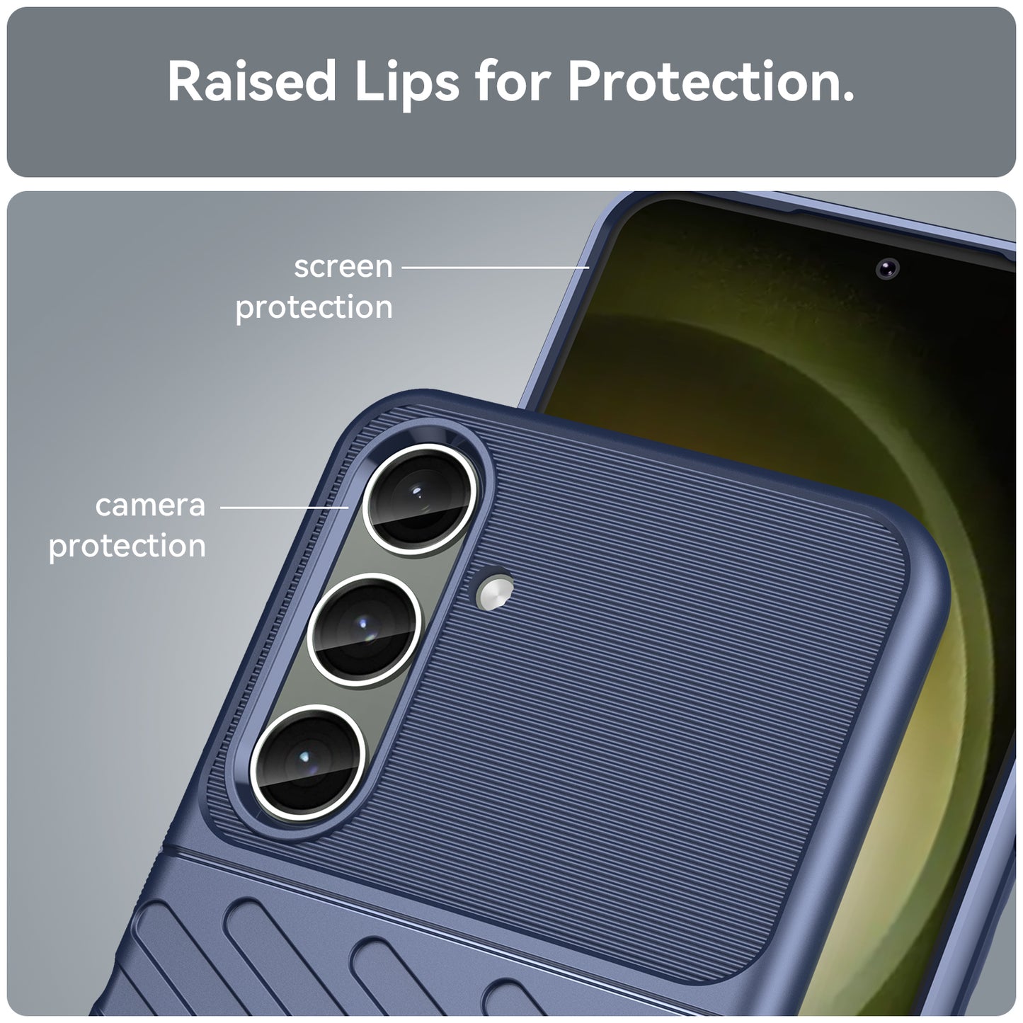 Thunder Series For Samsung Galaxy S24+ Cell Phone Cover Slim-Fit TPU Protective Shell Case - Blue