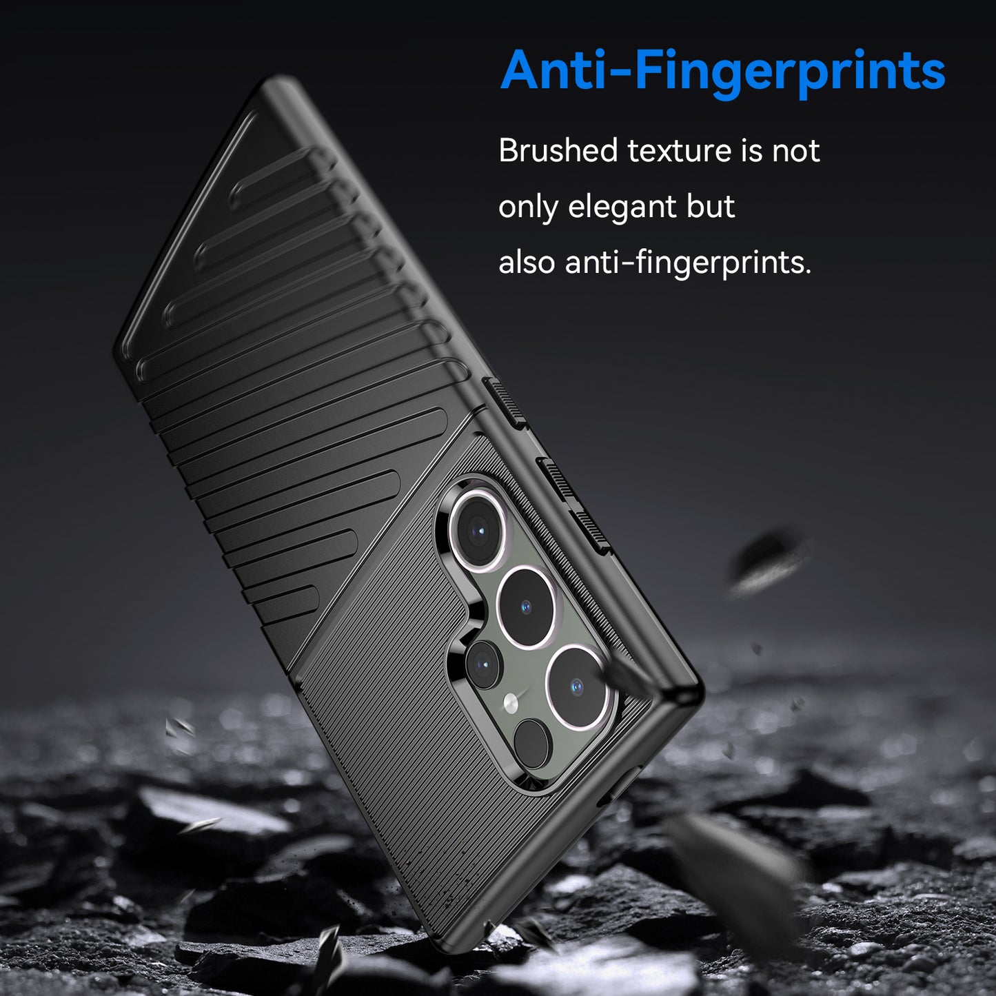 Thunder Series For Samsung Galaxy S24 Ultra Case Anti-Scratch Phone Shell TPU Cell Phone Cover - Black