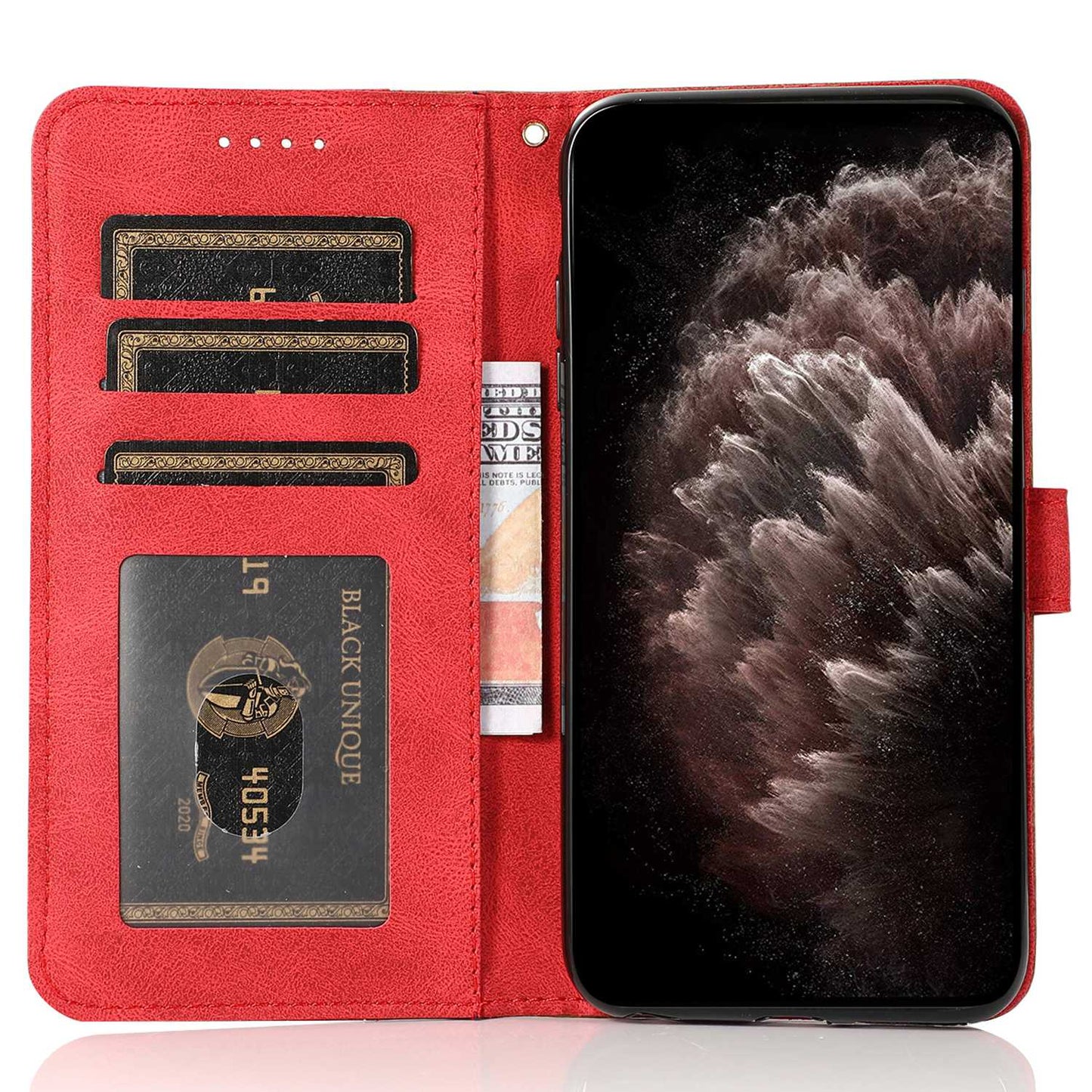 For Samsung Galaxy S24 Case Color Splicing Phone Wallet Cover - Brown+Red