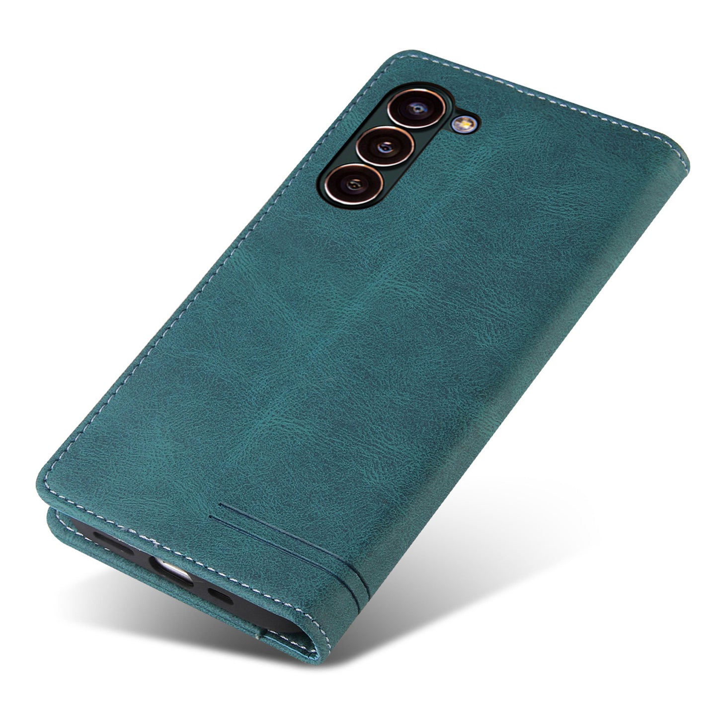 GQ.UTROBE 008 Series For Samsung Galaxy S24 Case Scratch Resistant Cell Phone Leather Cover - Blue