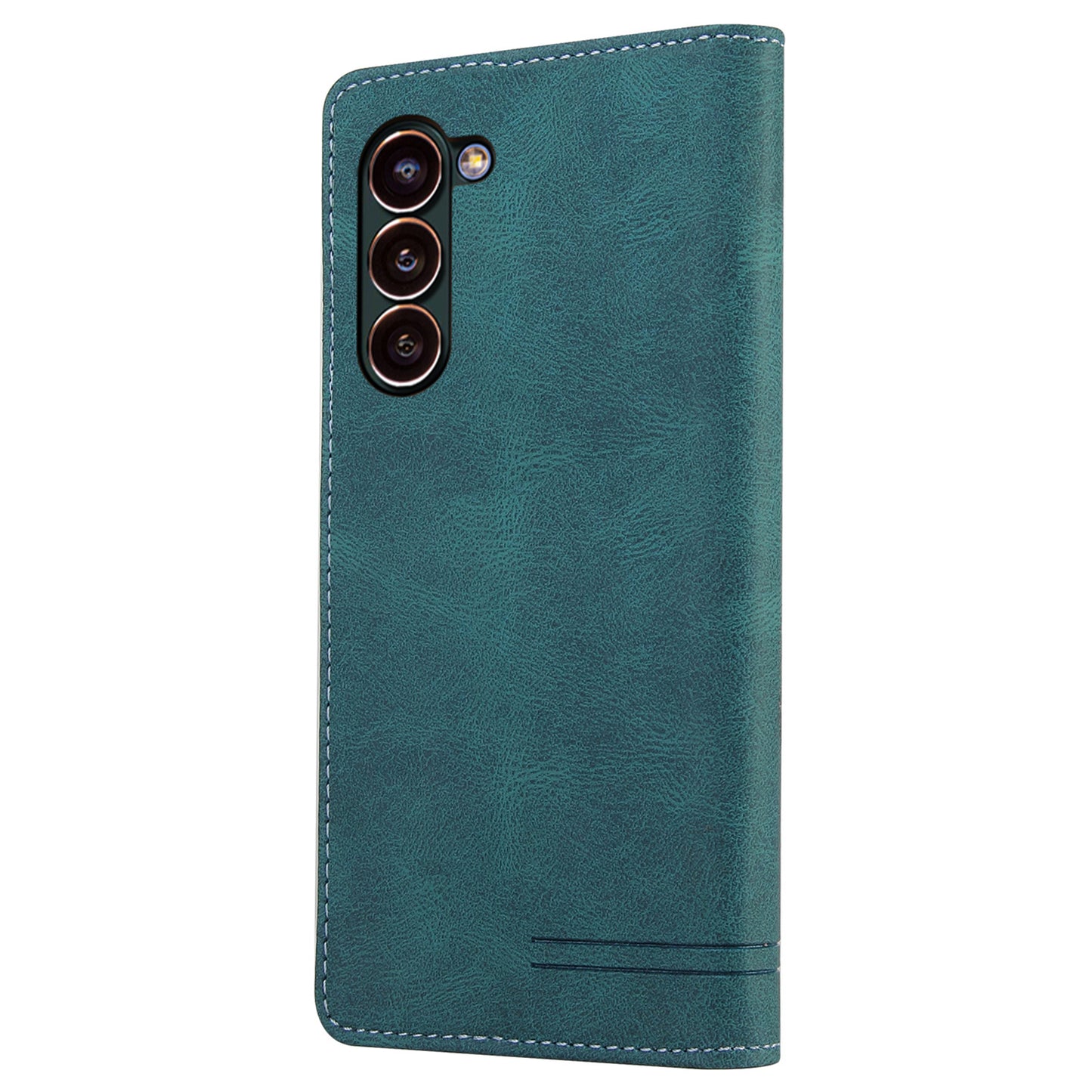 GQ.UTROBE 008 Series For Samsung Galaxy S24 Case Scratch Resistant Cell Phone Leather Cover - Blue