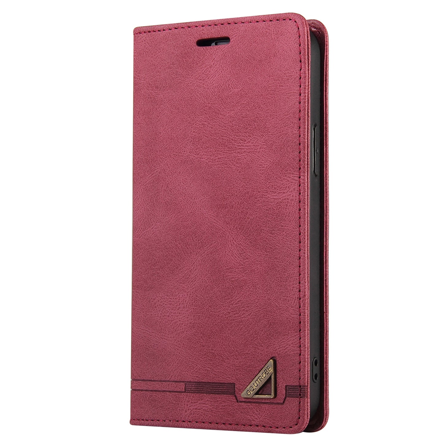 GQ.UTROBE 008 Series For Samsung Galaxy S24 Case Scratch Resistant Cell Phone Leather Cover - Wine Red