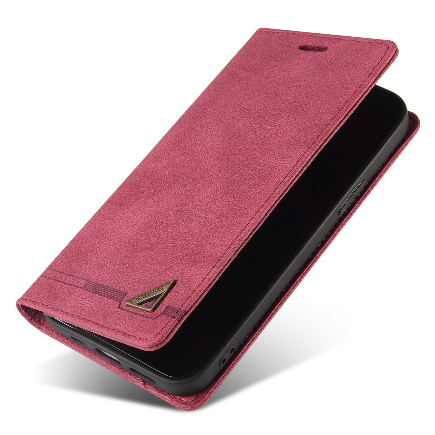 GQ.UTROBE 008 Series For Samsung Galaxy S24+ Case RFID Blocking PU Leather + TPU Skin-touch Cover - Wine Red
